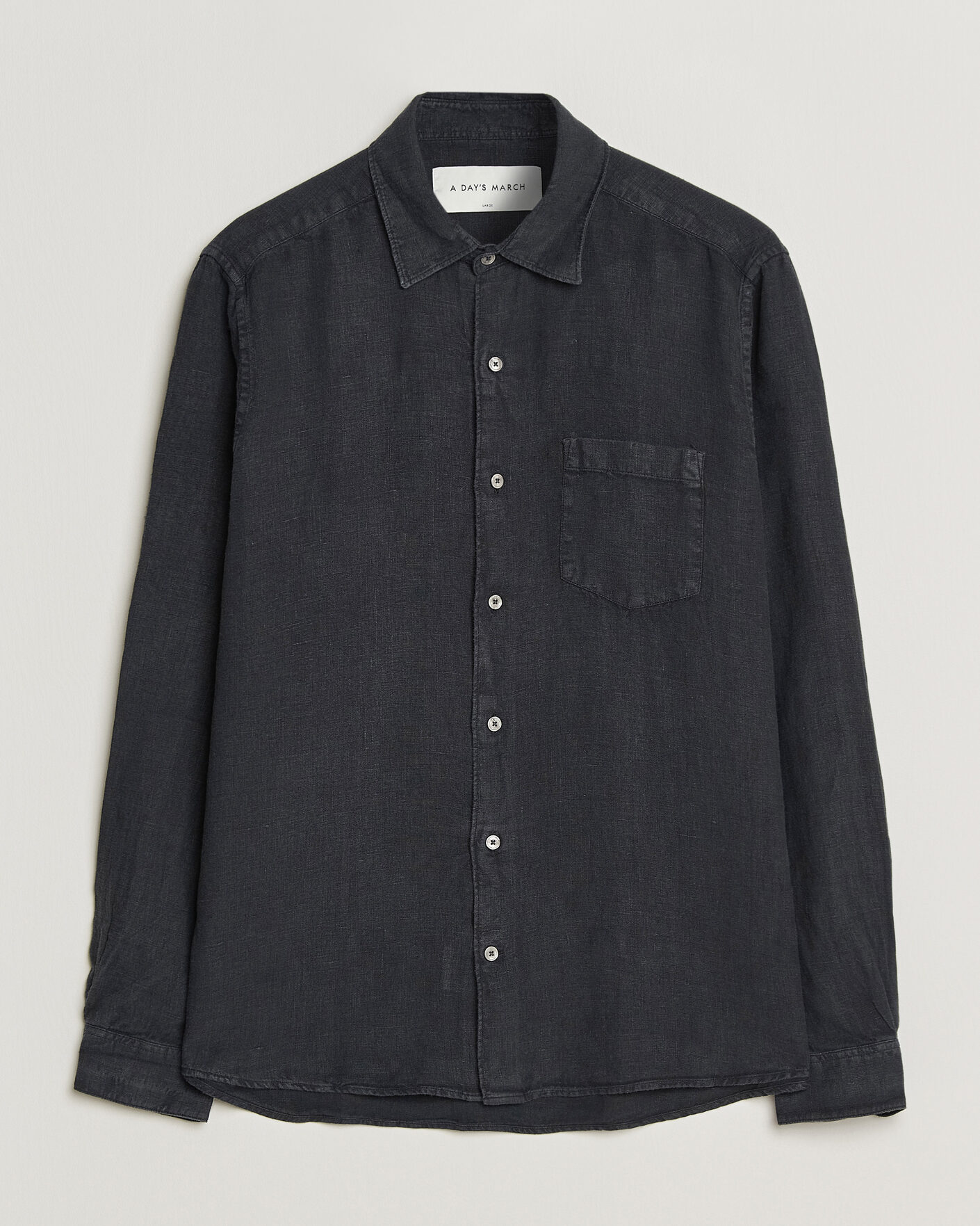 Homme | Chemises | A Day's March | Daintree Linen Shirt Off Black