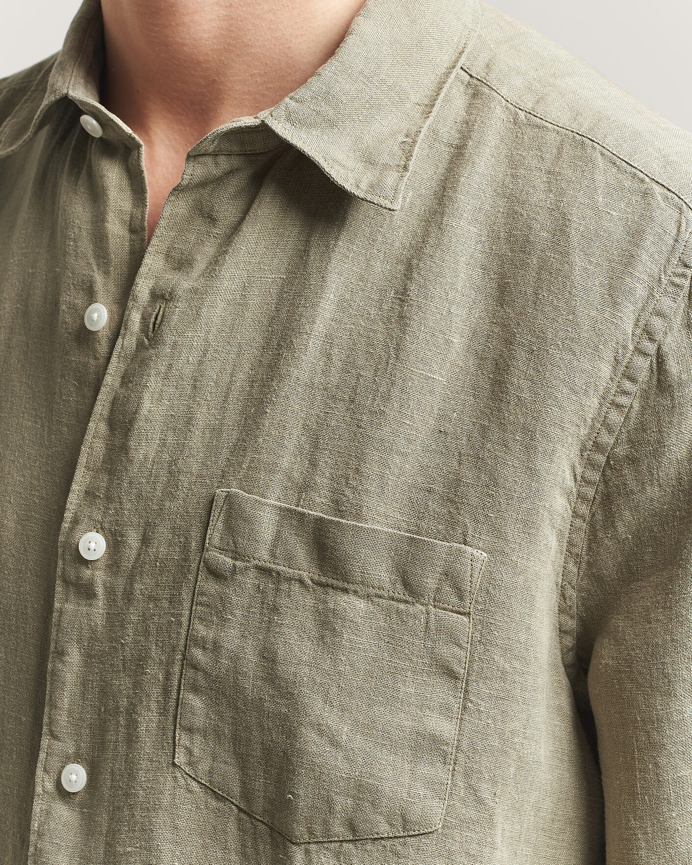 Heren | Overhemden | A Day's March | Daintree Linen Shirt Misty Green