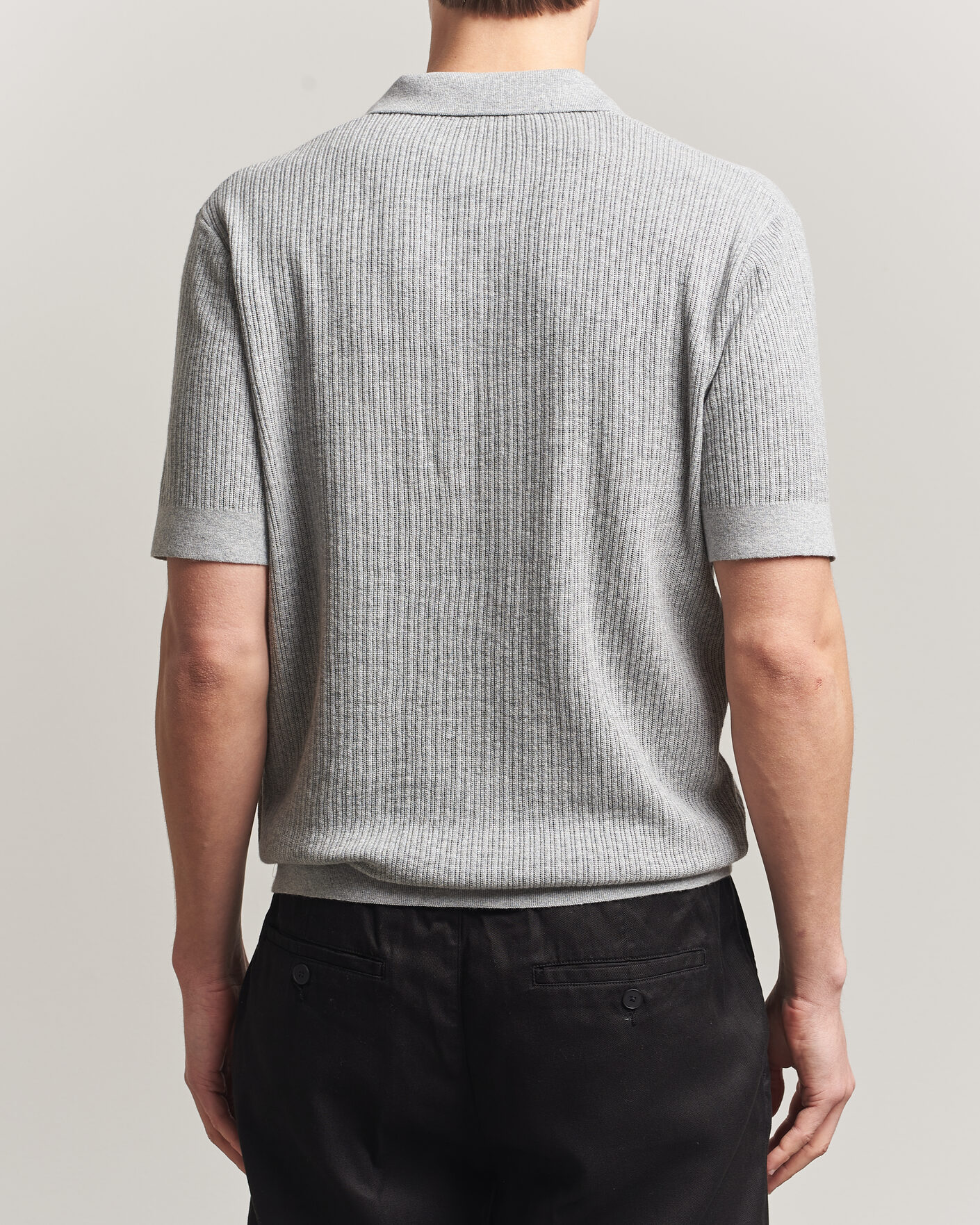 Heren | Polo's | A Day's March | Aspen Structured Knitted Polo Grey