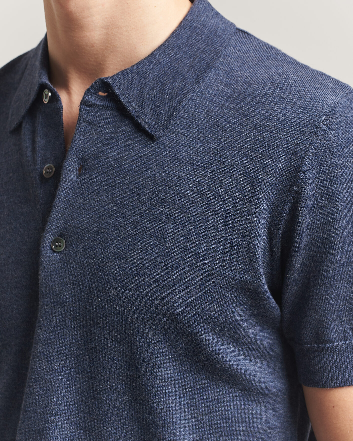 Heren | Polo's | A Day's March | Rosehall Knitted Polo Storm Blue