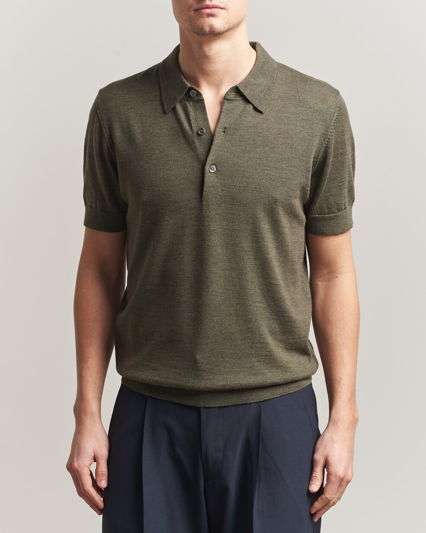 Heren | Polo's | A Day's March | Rosehall Knitted Polo Forrest Green