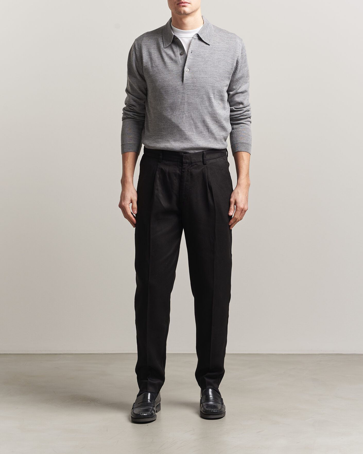 Homme | Pulls Et Tricots | A Day's March | Ambroz Merino Polo Grey Melange