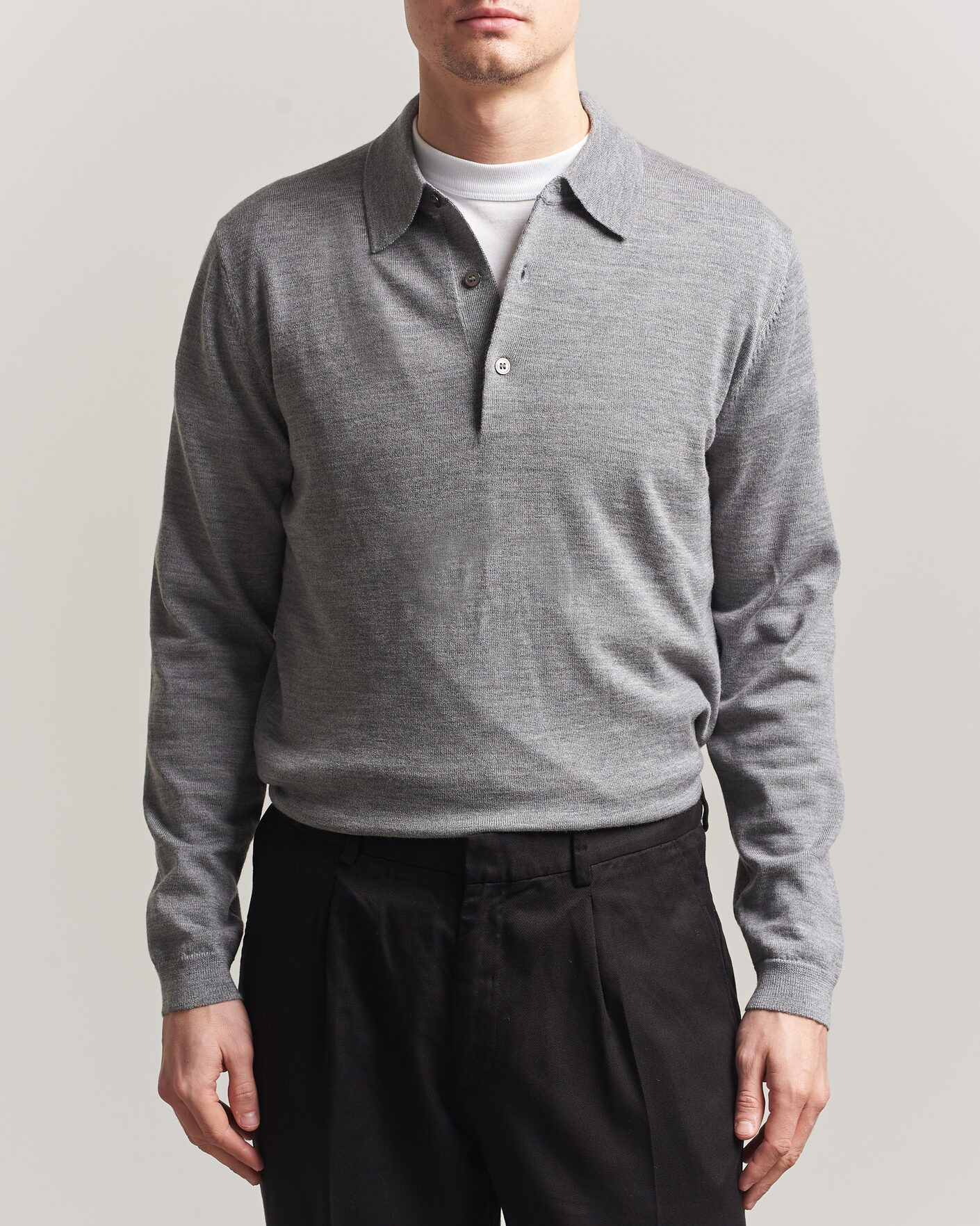 Homme | Pulls Et Tricots | A Day's March | Ambroz Merino Polo Grey Melange
