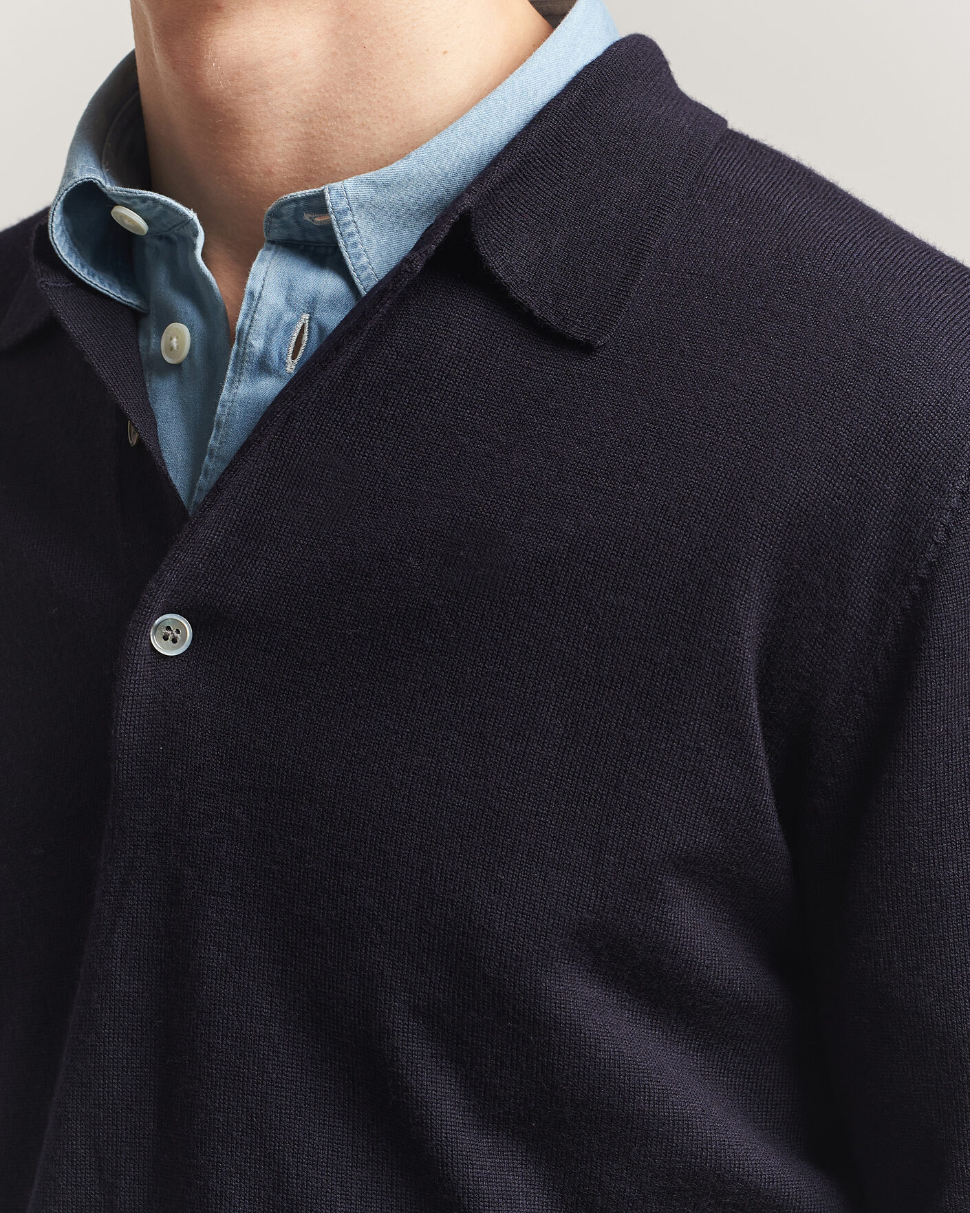 Heren | Truien | A Day's March | Ambroz Merino Polo Navy