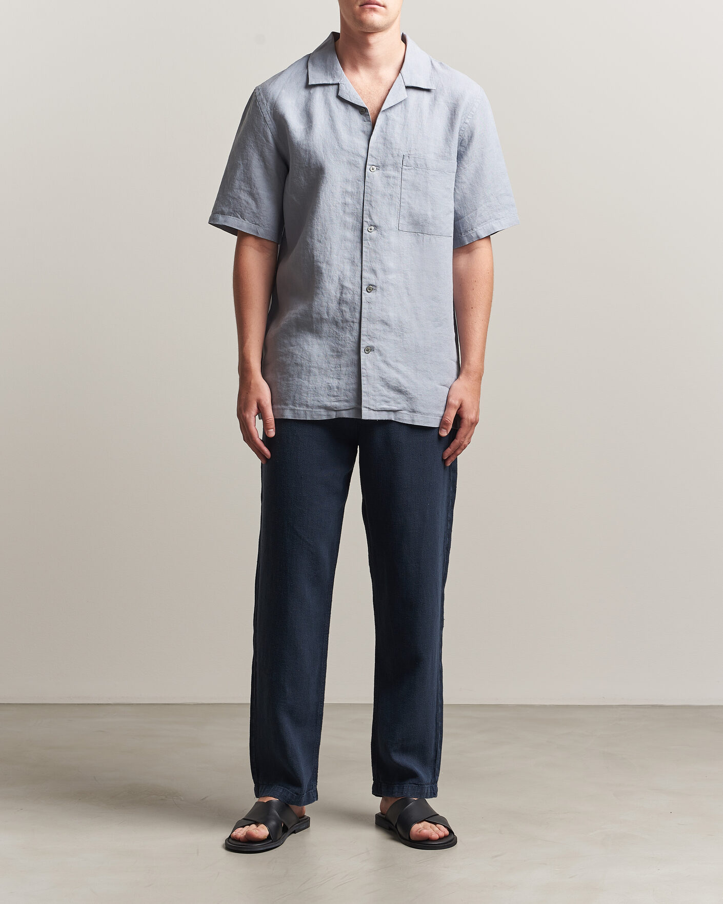 Heren |  | A Day's March | Redwood Linen Trousers Navy
