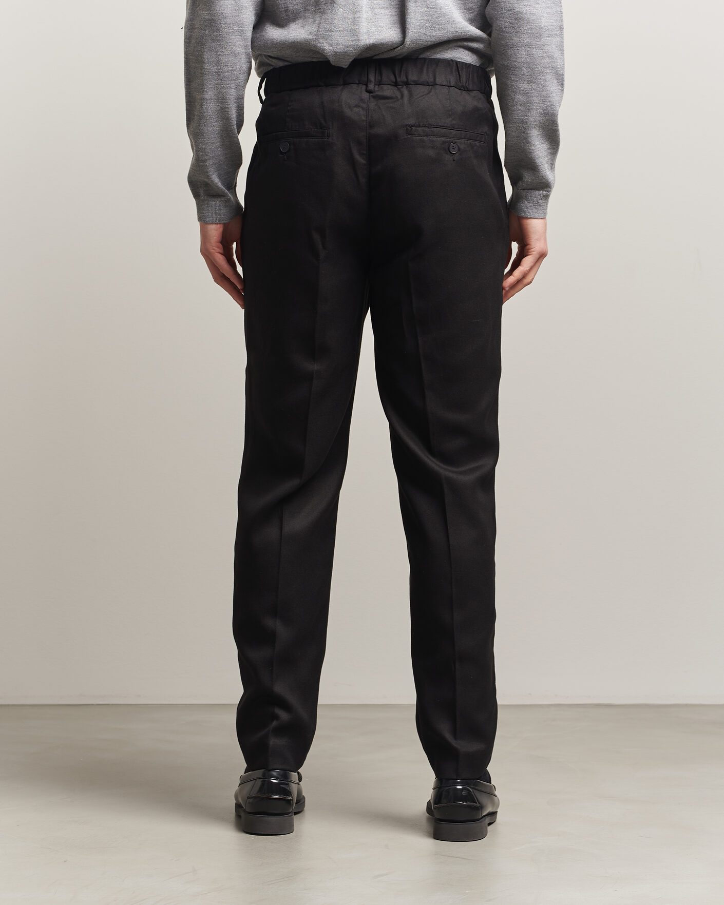 Heren | Broeken | A Day's March | Smart Lyocell Trousers Black