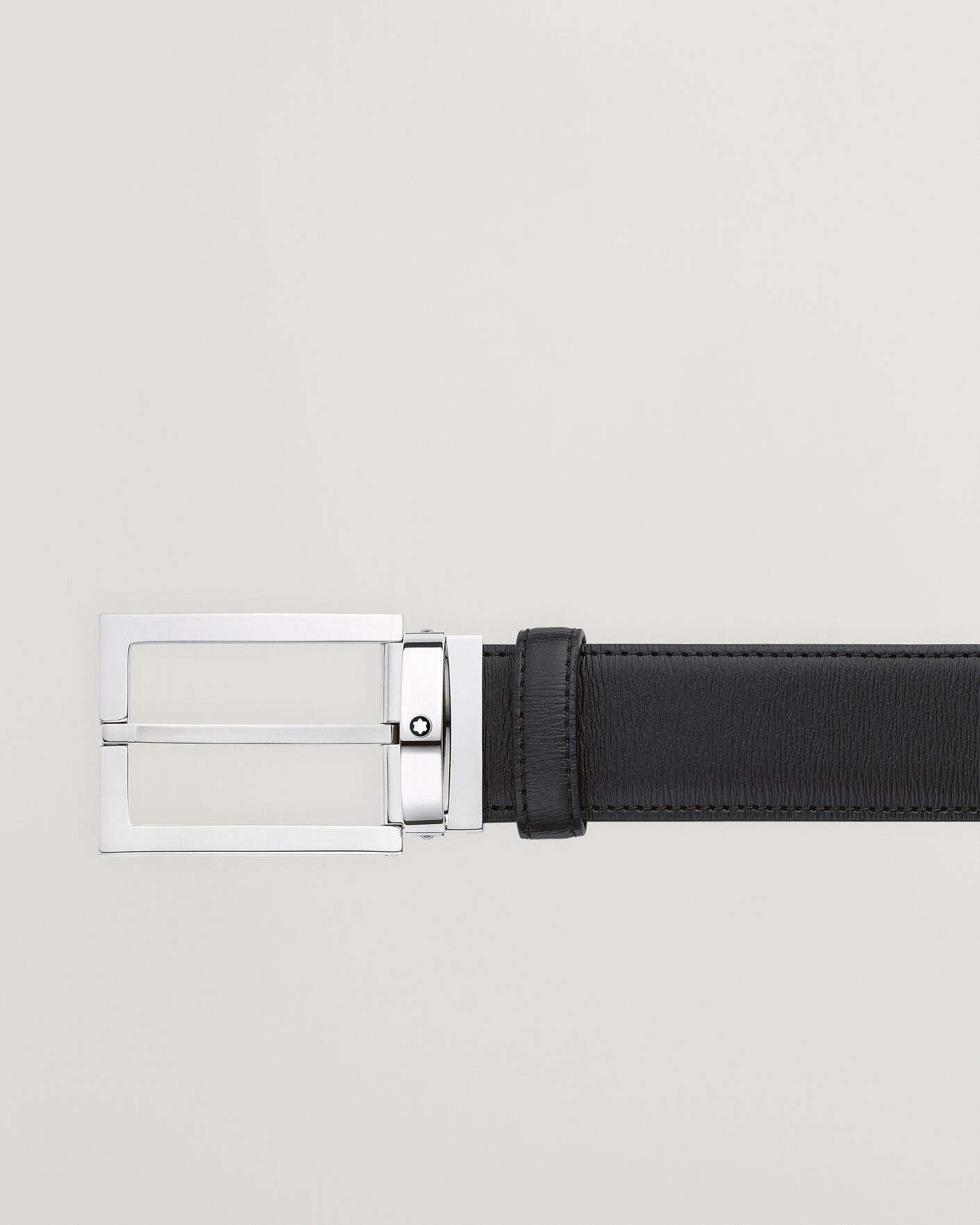 Heren | Riemen | Montblanc | Rectangular 35mm Leather Belt Black