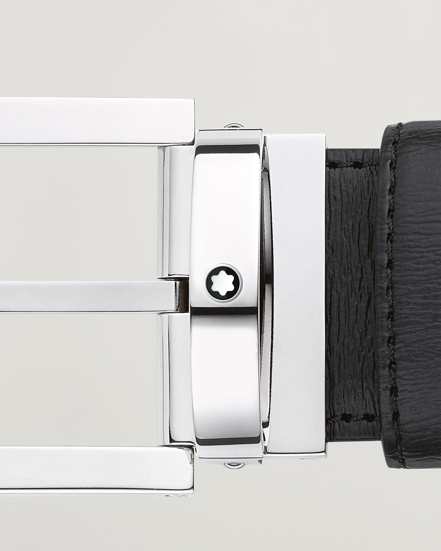Heren | Riemen | Montblanc | Rectangular 35mm Leather Belt Black