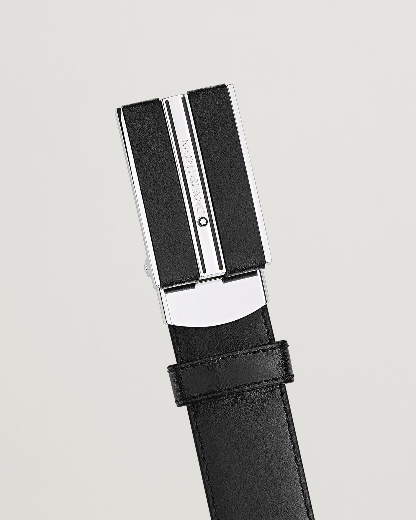 Heren | Riemen | Montblanc | Plate 30mm Leather Belt Black