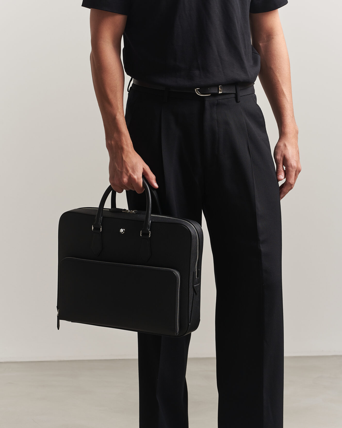 Homme | Sacs | Montblanc | Medium Sartorial Leather Briefcase with Pocket Black