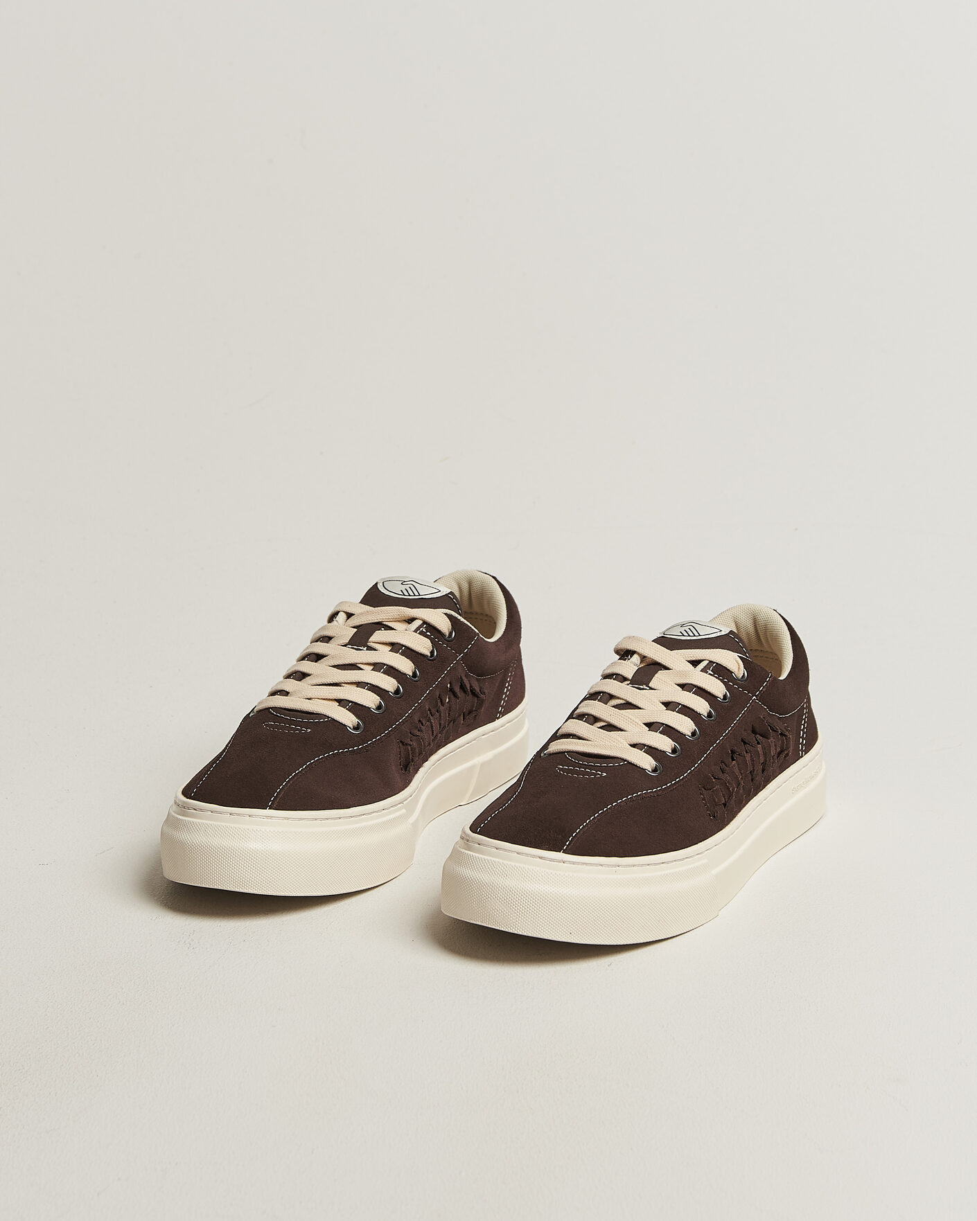 Heren | Sneakers | Stepney Workers Club | Dellow 02 Woven Suede Sneaker Dark Brown