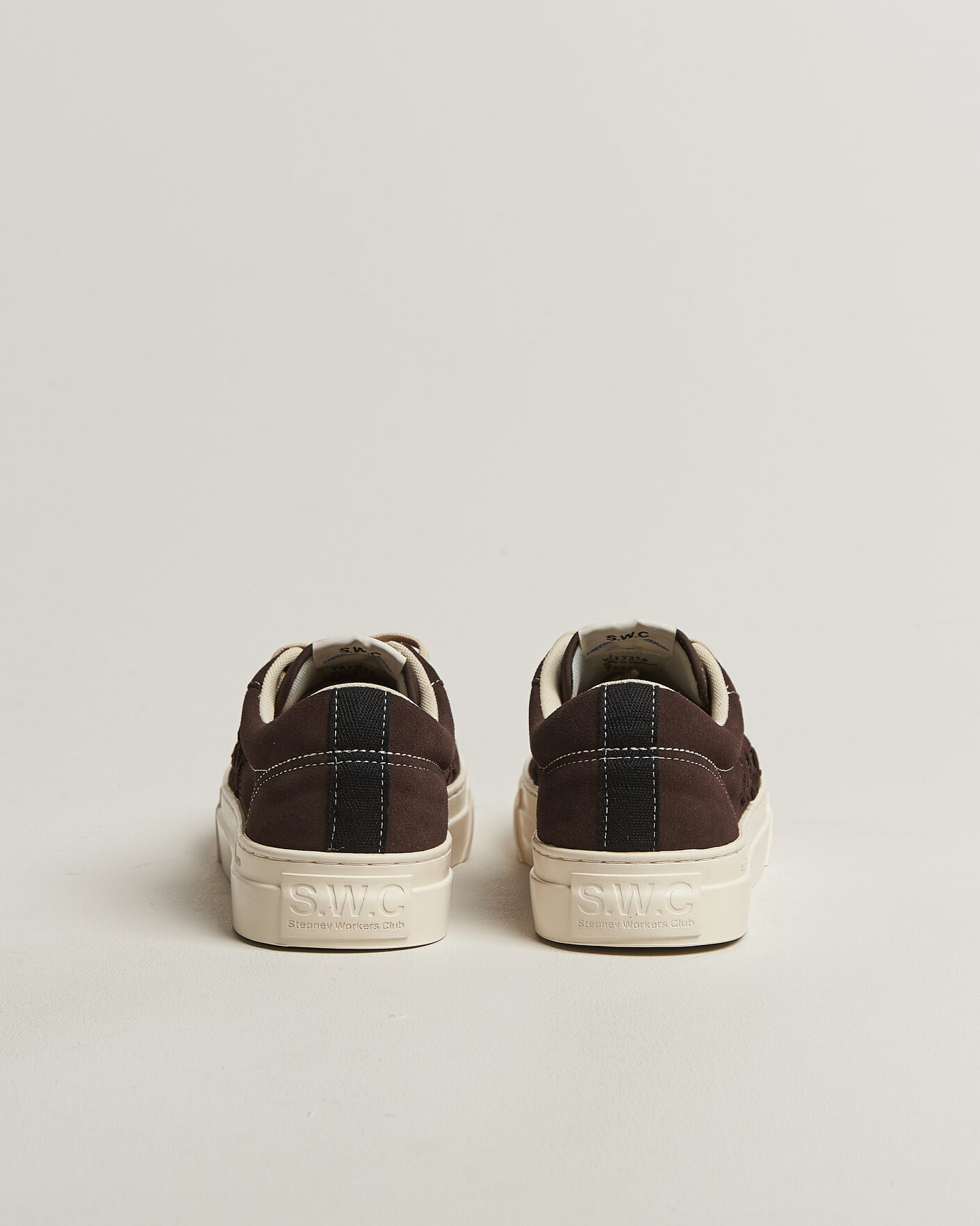 Heren | Sneakers | Stepney Workers Club | Dellow 02 Woven Suede Sneaker Dark Brown