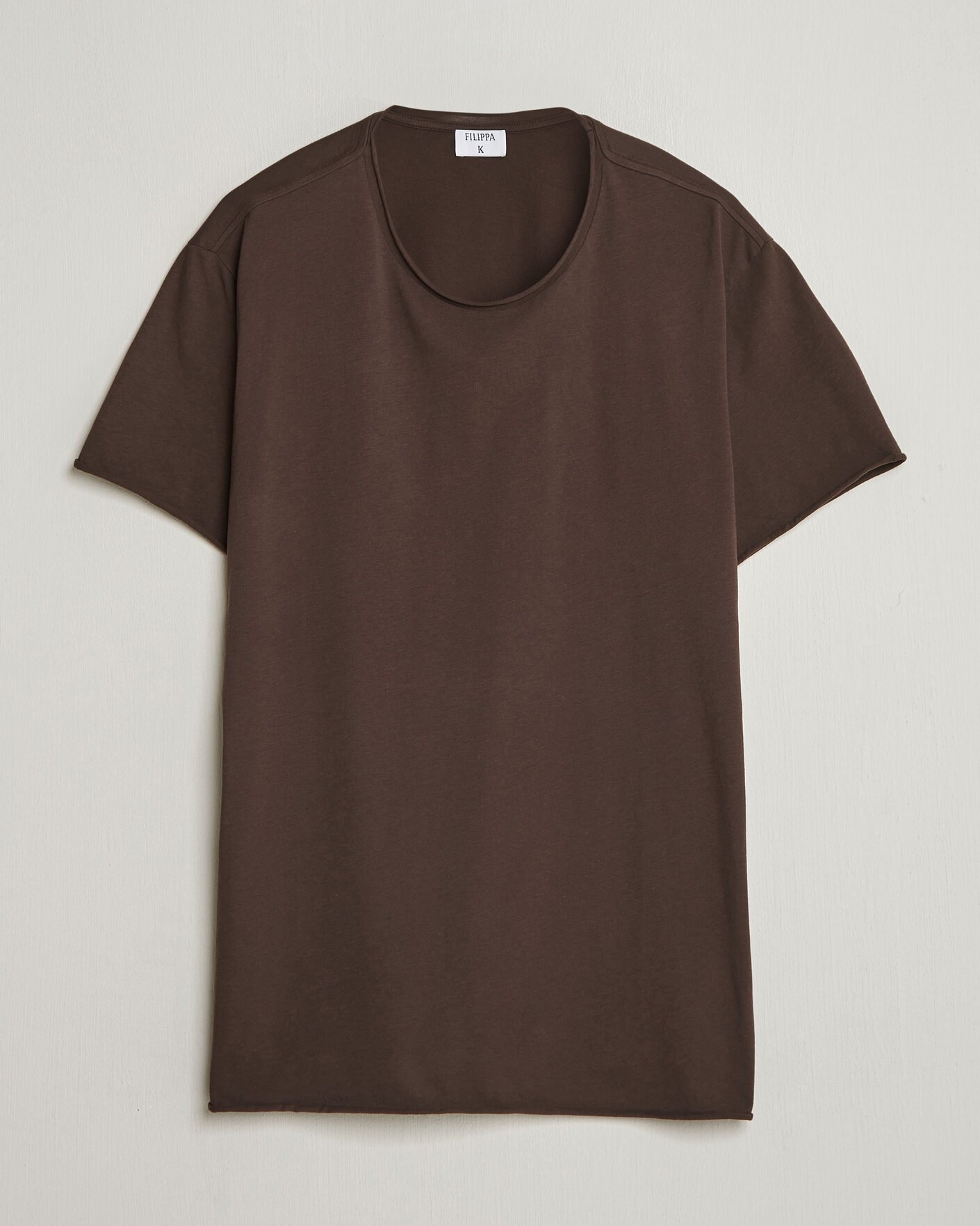 Heren | T-shirts | Filippa K | Roll Neck Crew Neck T-Shirt Dark Chocolate