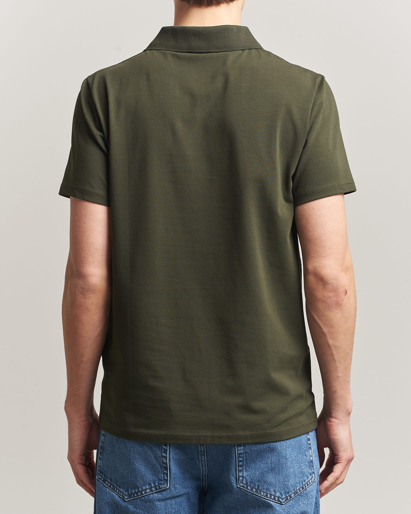 Heren | Polo's | Filippa K | Soft Lycra Polo T-Shirt Midnight Olive