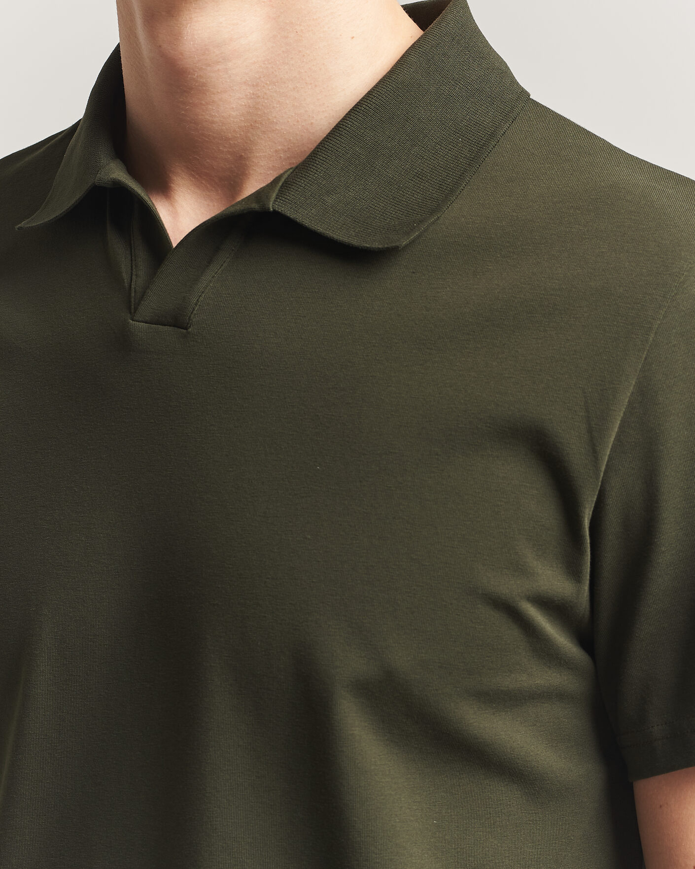 Heren | Polo's | Filippa K | Soft Lycra Polo T-Shirt Midnight Olive