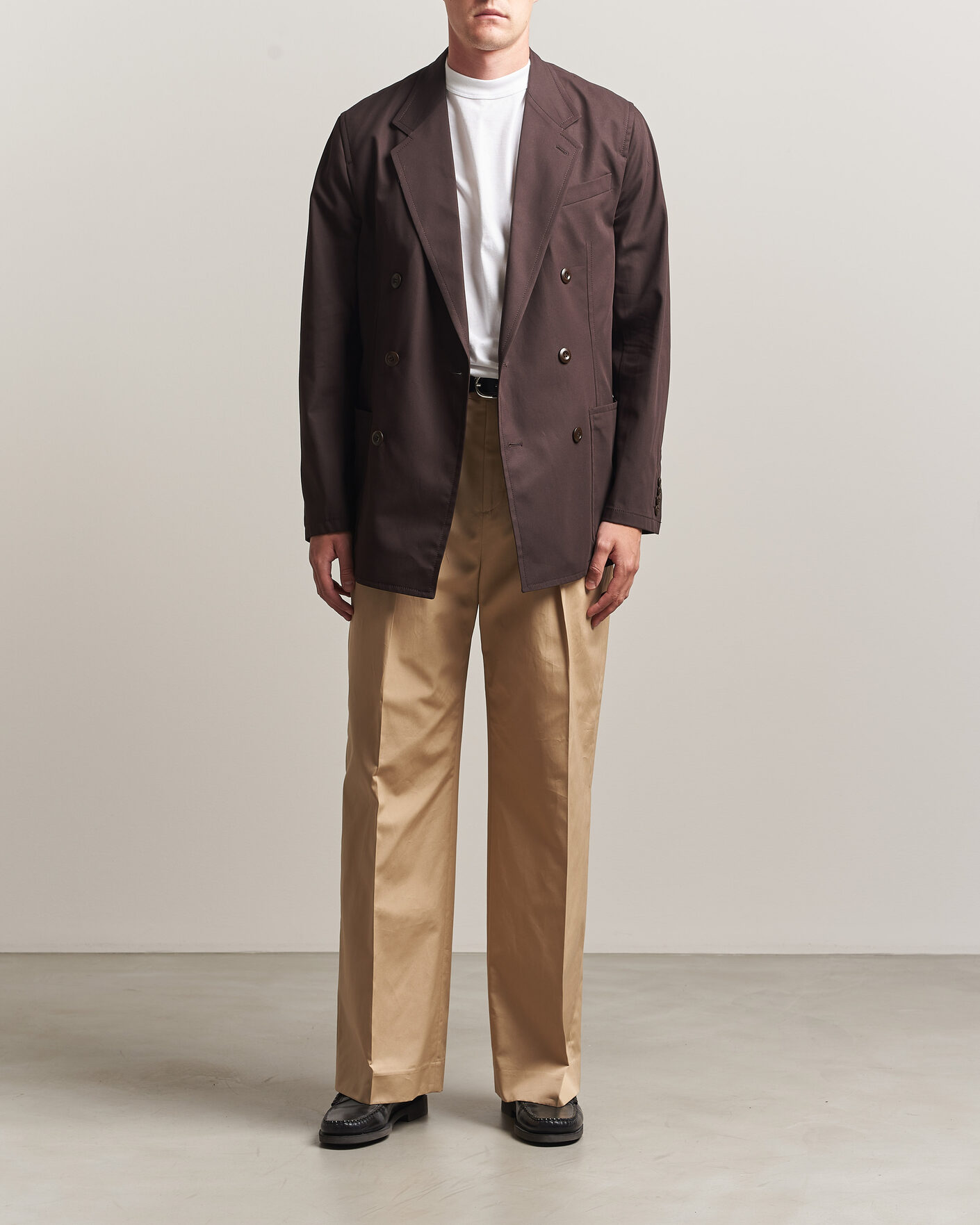 Heren | Blazers | Filippa K | Reese Cotton Double Breasted Blazer Dark Chocolate