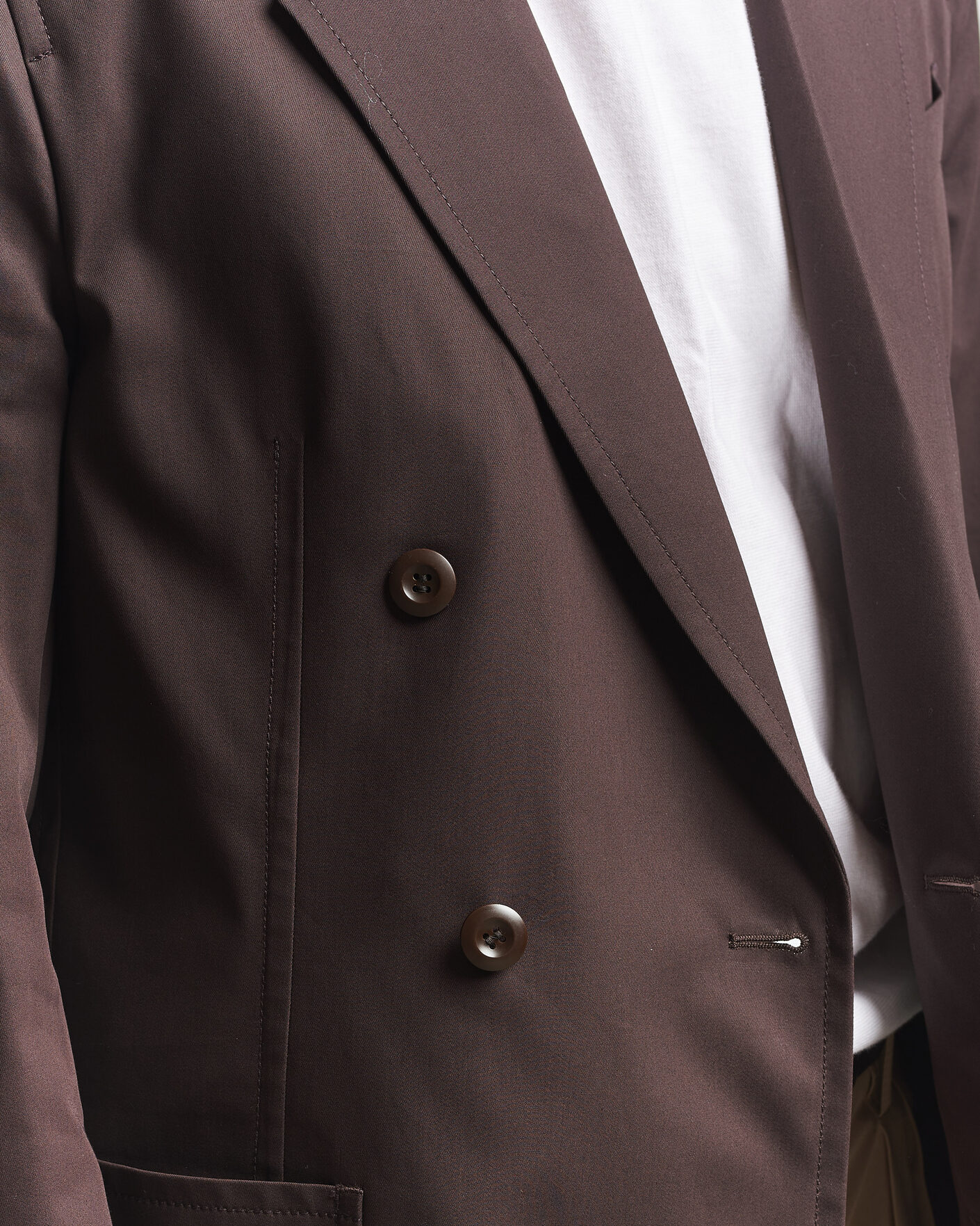 Heren | Blazers | Filippa K | Reese Cotton Double Breasted Blazer Dark Chocolate