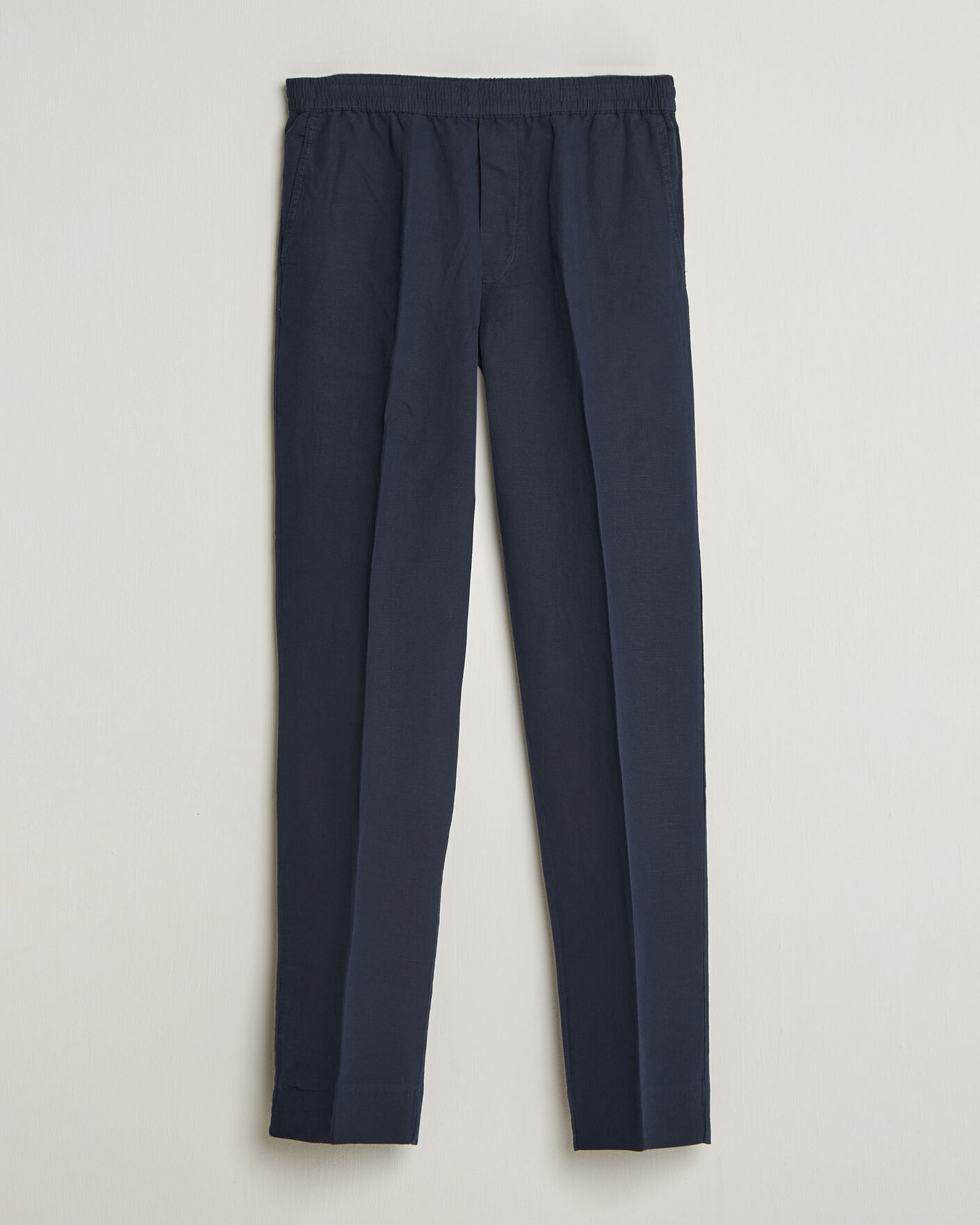 Heren | Broeken | Filippa K | Theo Relaxed Linen/Cotton Drawstring Trousers Navy