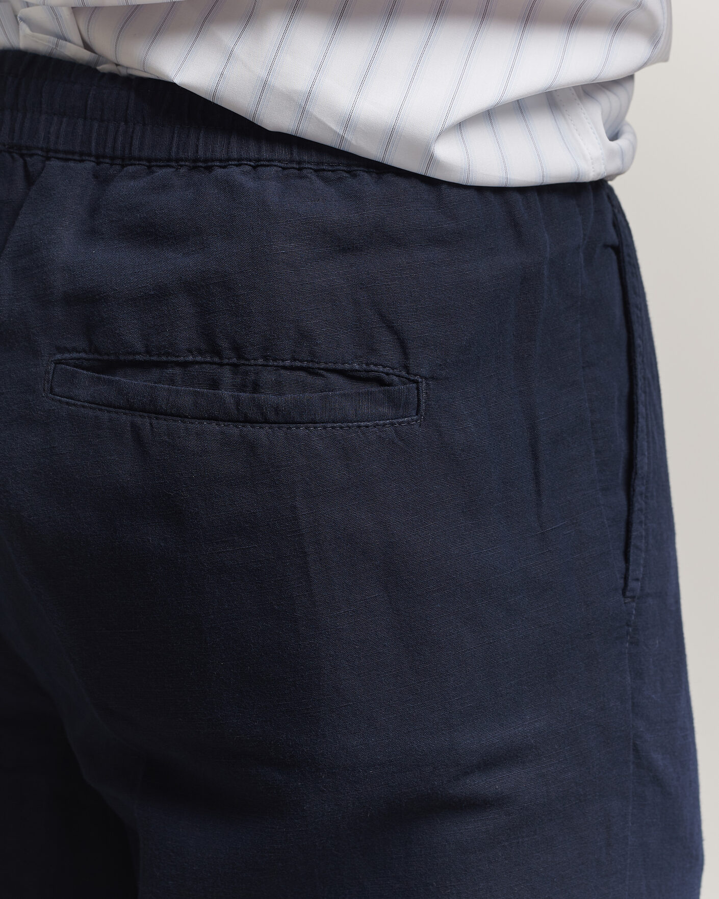 Heren | Broeken | Filippa K | Theo Relaxed Linen/Cotton Drawstring Trousers Navy