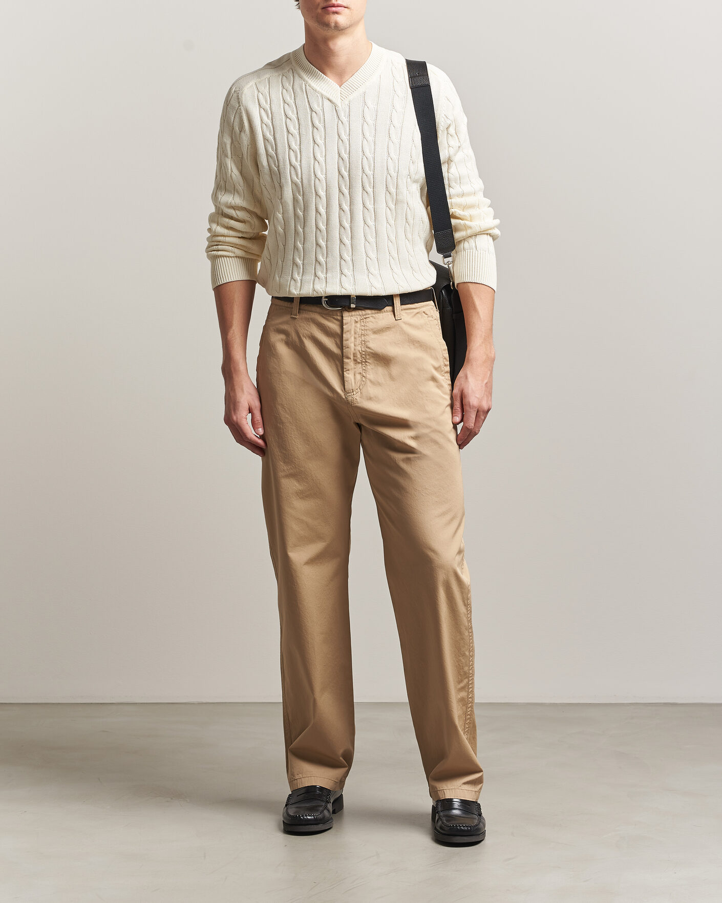 Homme | Pantalons | Filippa K | Flynn Washed Cotton Drawstring Trousers Canvas Beige