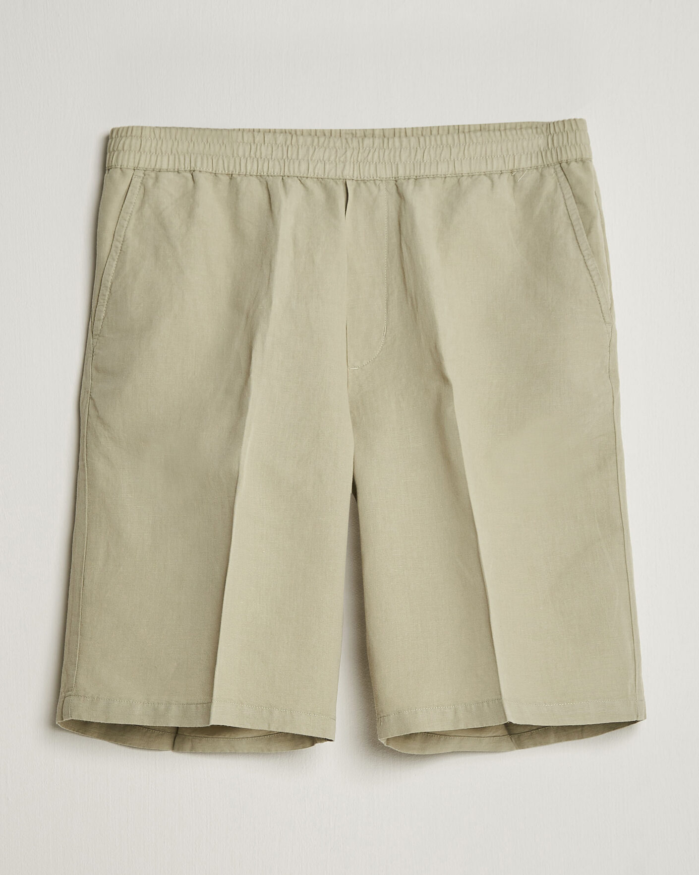 Heren | Korte broek | Filippa K | Theo Relaxed Linen/Cotton Drawstring Shorts Light Green