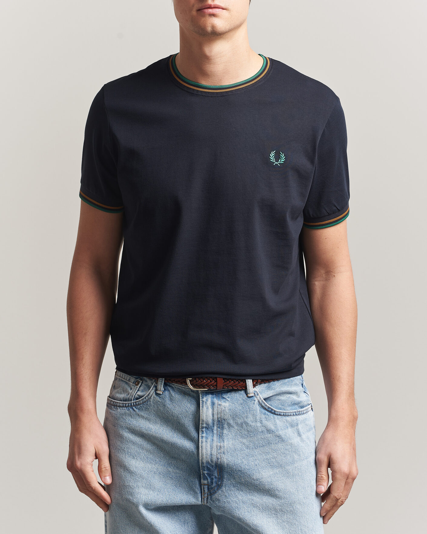 Heren | T-shirts | Fred Perry | Twin Tipped T-Shirt Navy