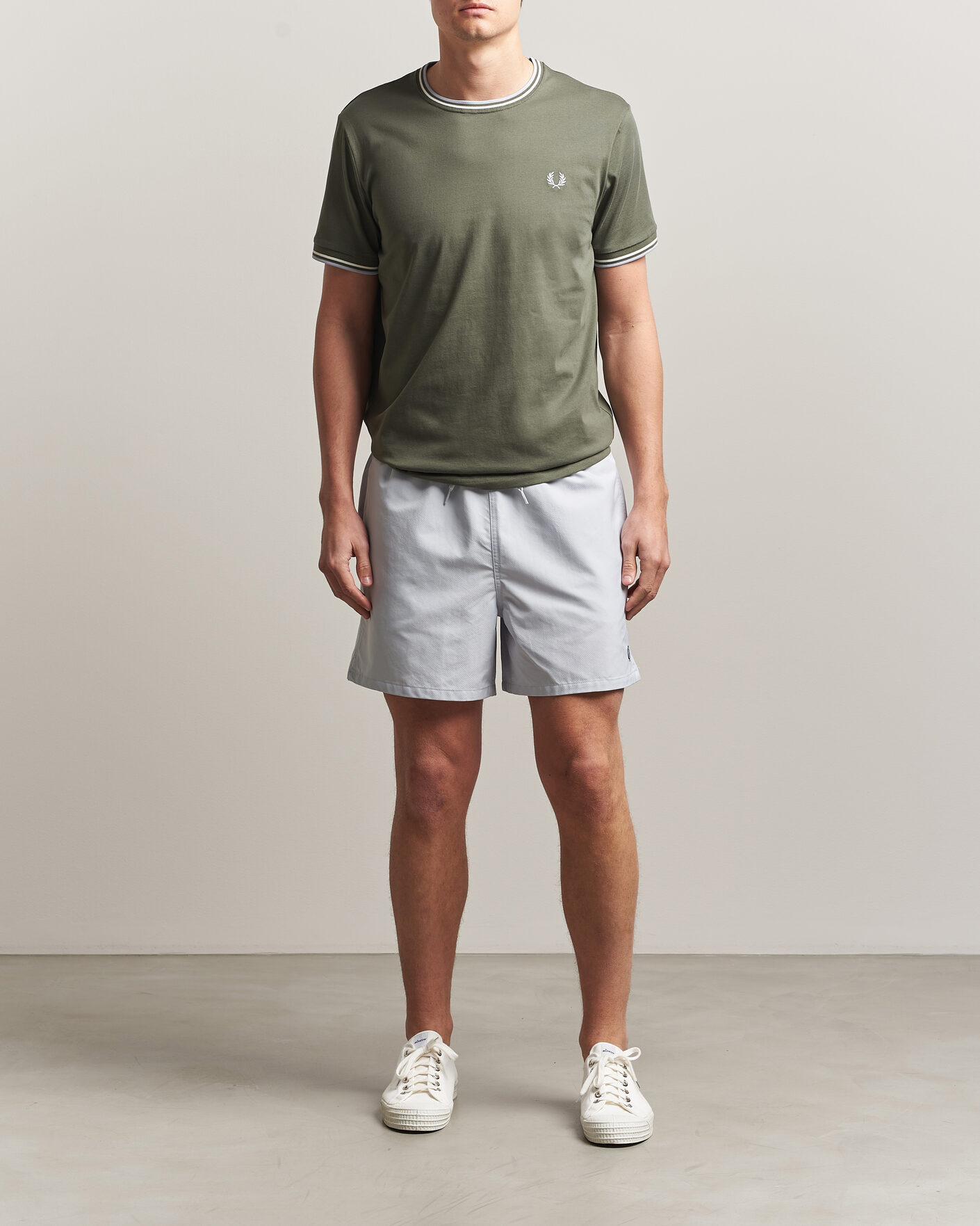 Homme | T-shirts | Fred Perry | Twin Tipped T-Shirt Laurel Wreath Green