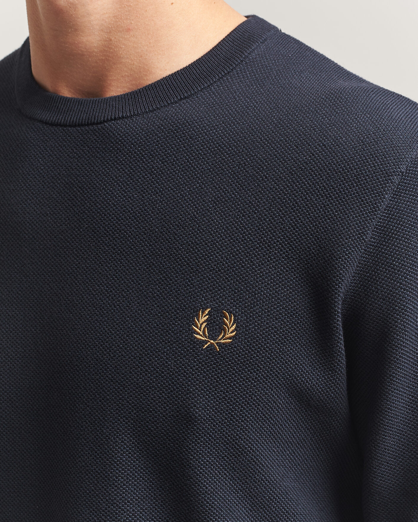 Homme | Pulls Et Tricots | Fred Perry | Piqué Stitched Sweater Navy