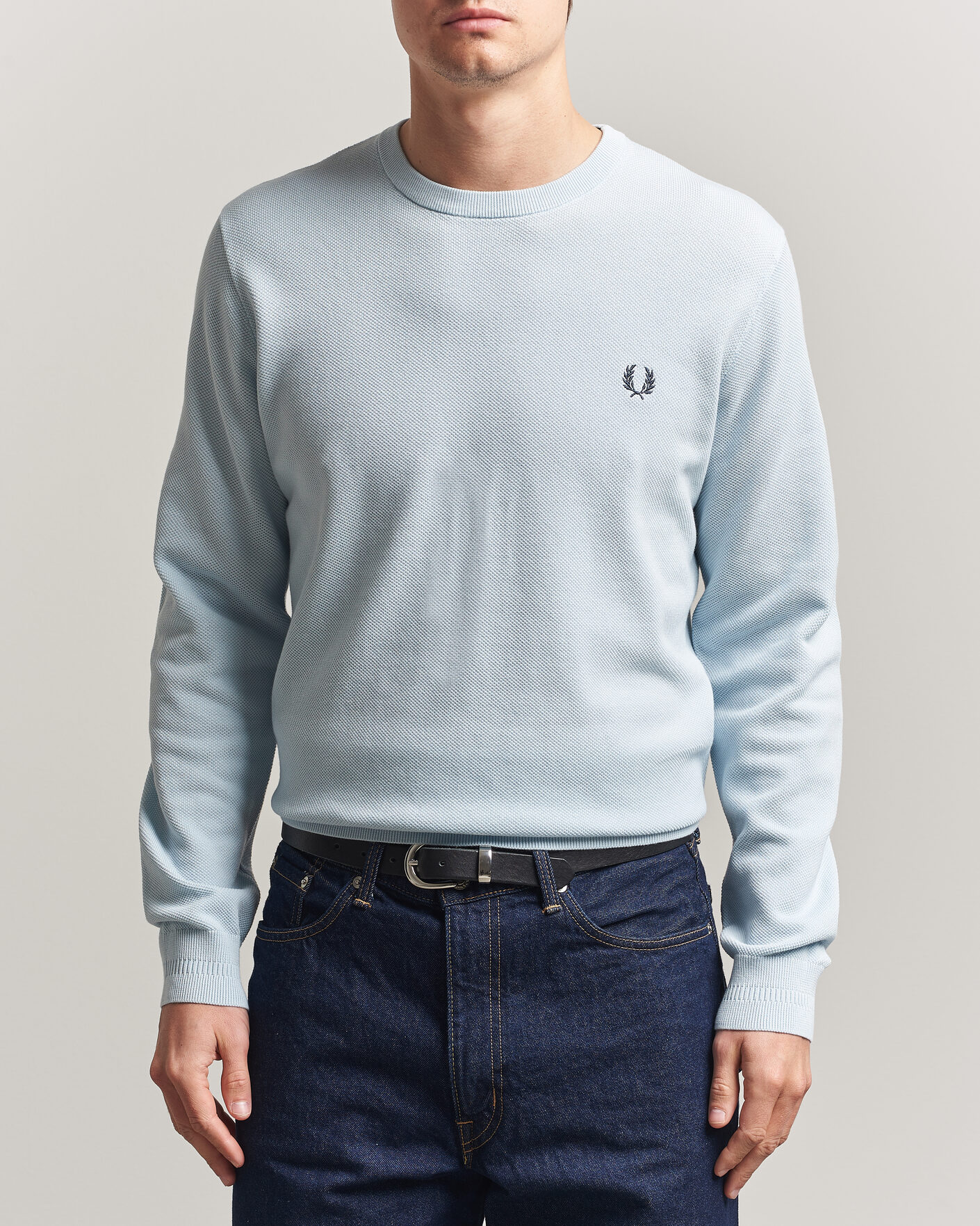 Homme | Pulls Et Tricots | Fred Perry | Piqué Stitched Sweater Light Ice
