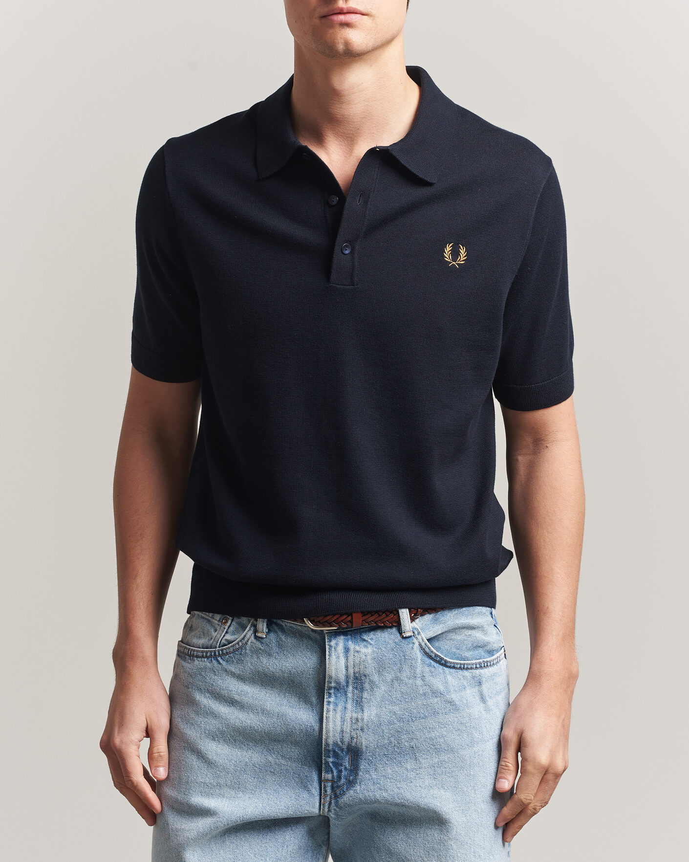 Heren | Polo's | Fred Perry | Cotton Knitted Polo Navy