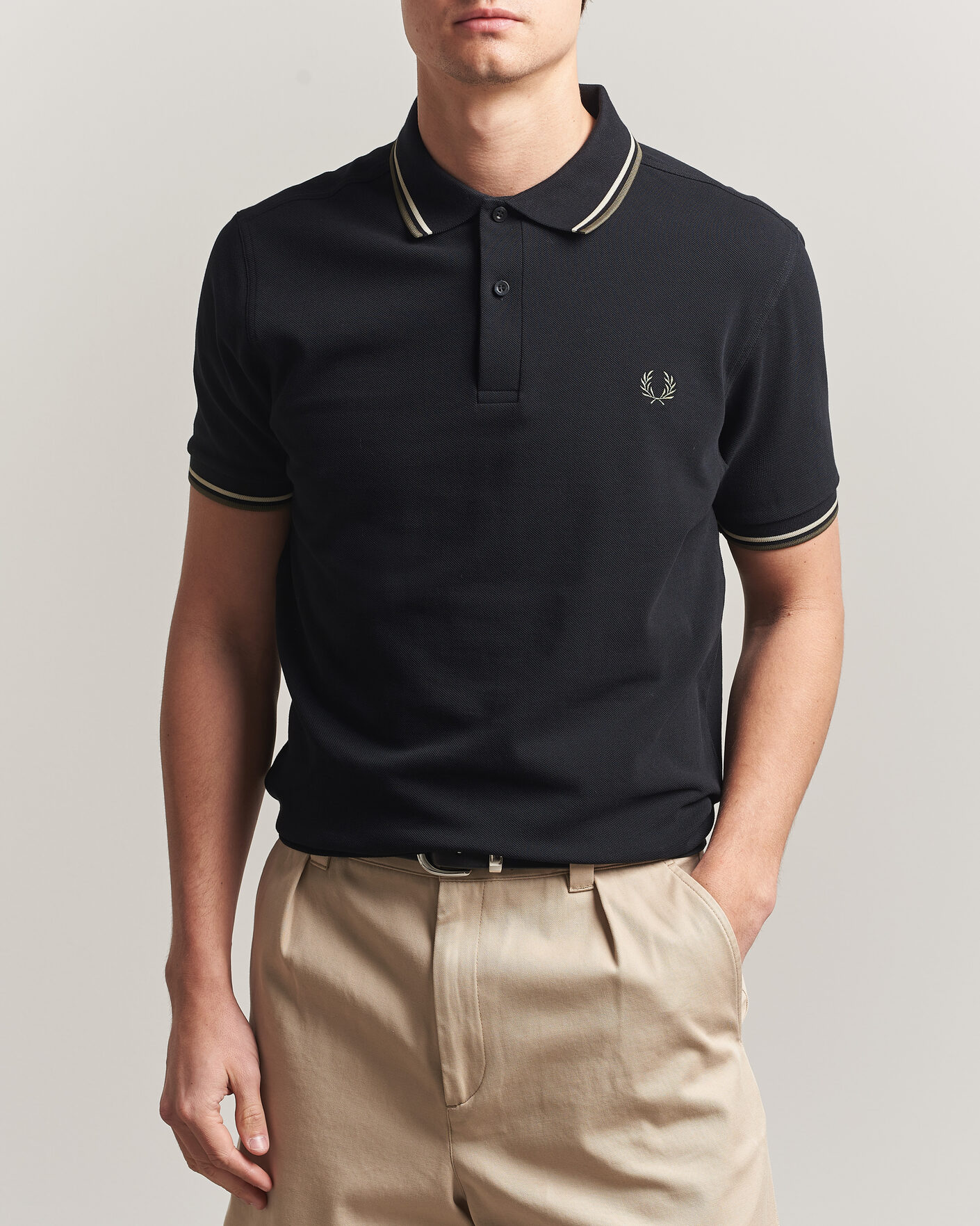 Heren | Polo's | Fred Perry | Twin Tipped Polo Shirt Black