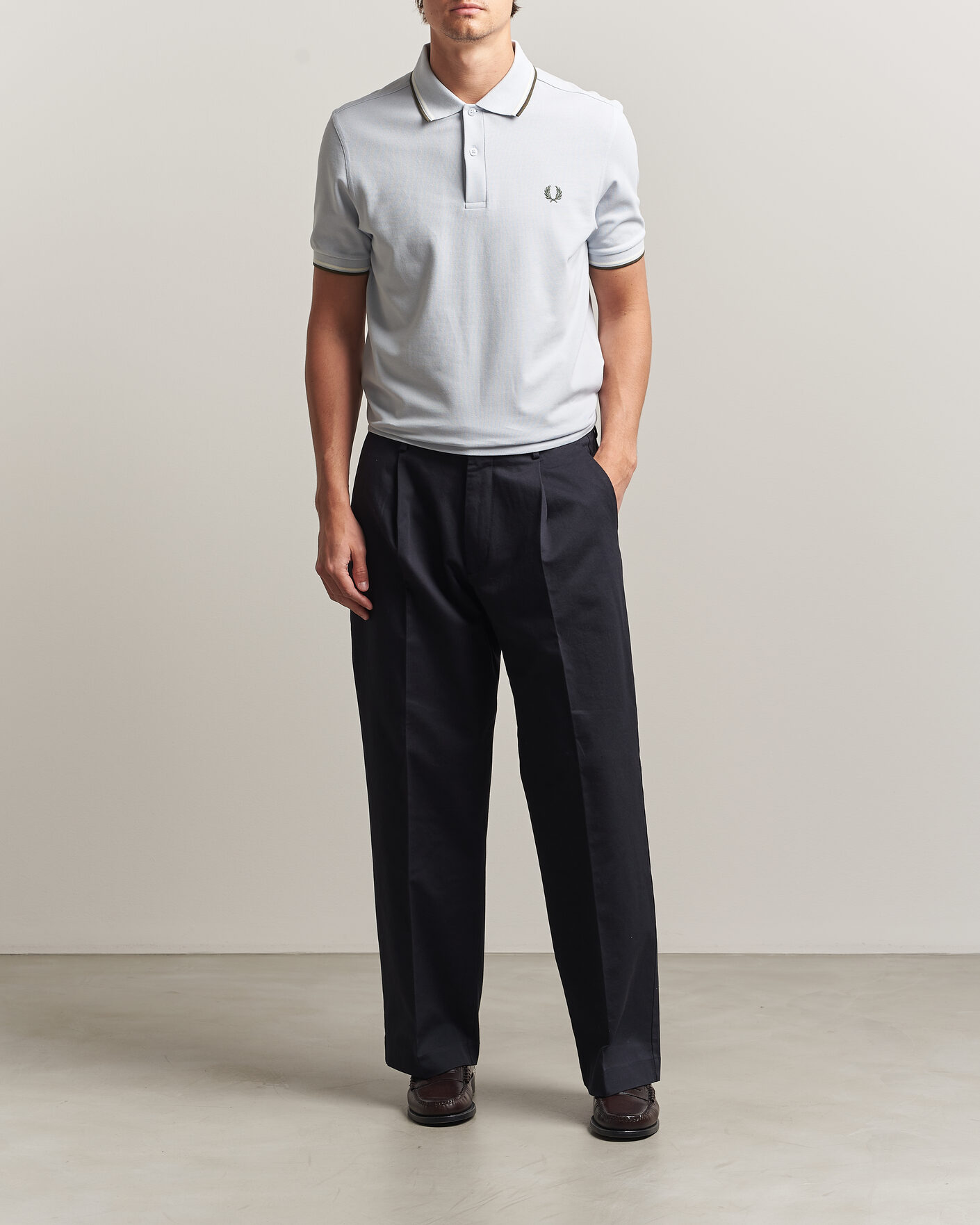 Homme | Polos | Fred Perry | Twin Tipped Polo Shirt Dusky Blue