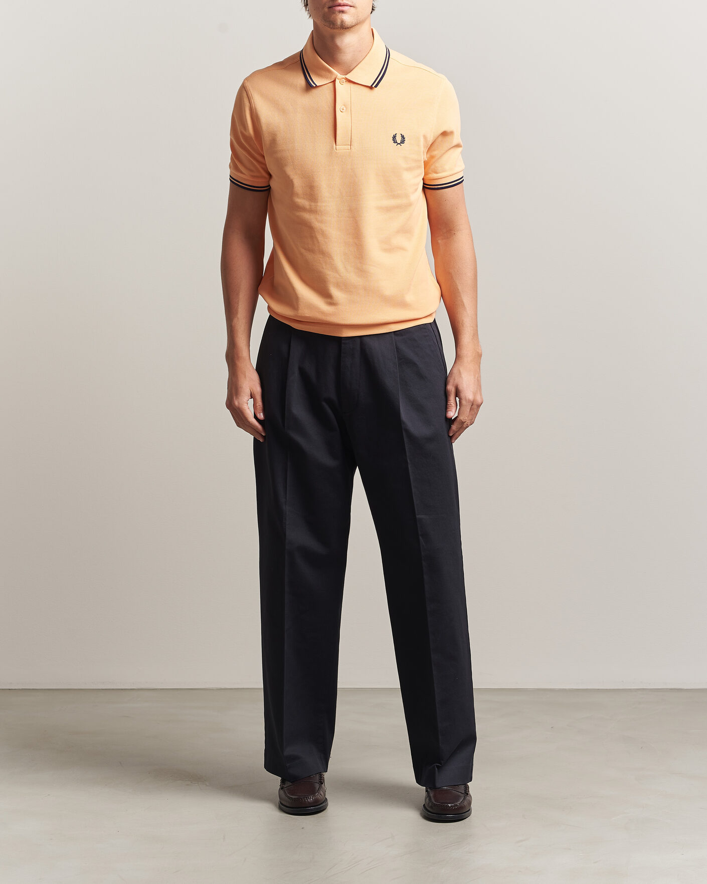 Homme | Polos | Fred Perry | Twin Tipped Polo Shirt Peach