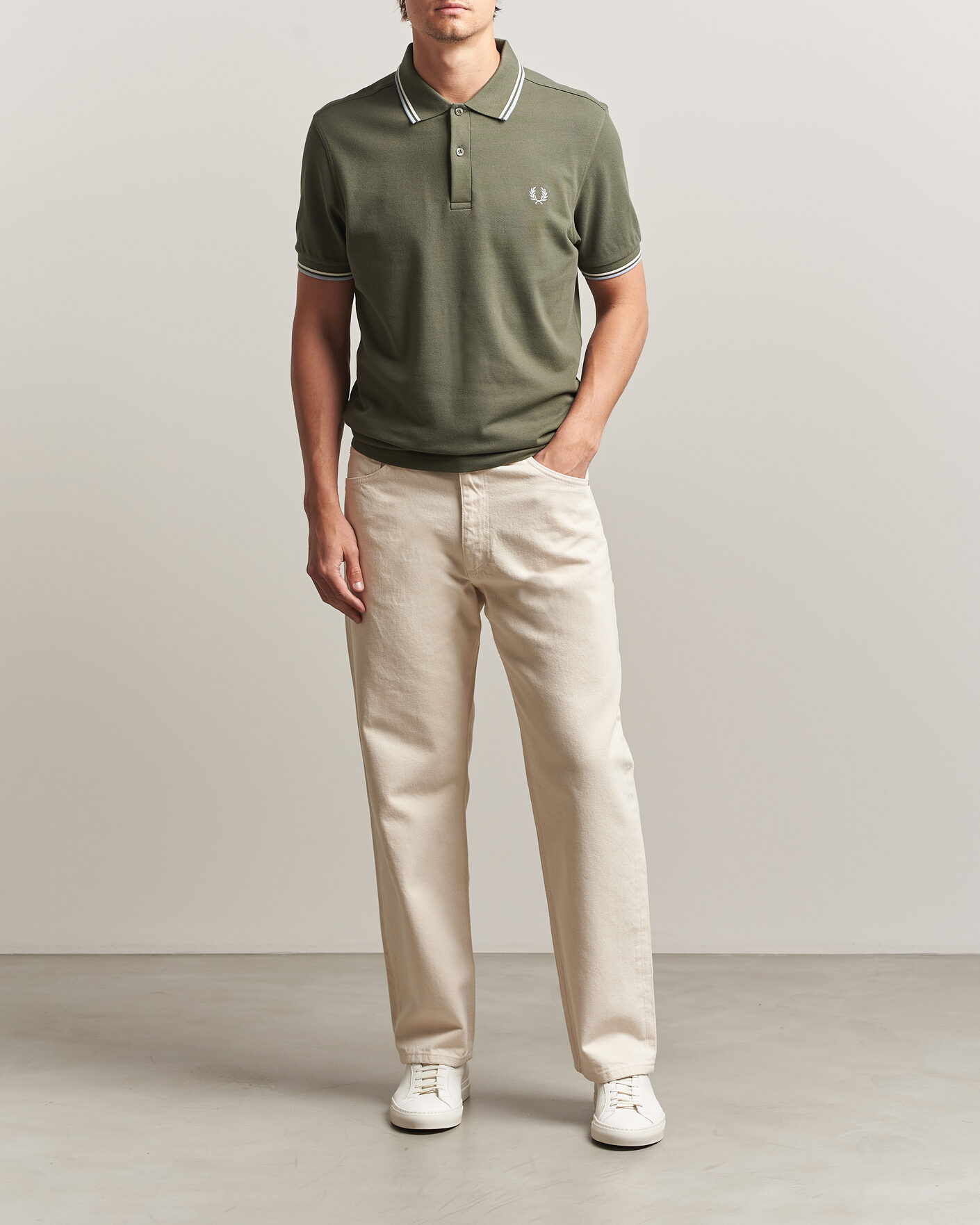 Heren | Polo's | Fred Perry | Twin Tipped Polo Shirt Laurel Wreath Green