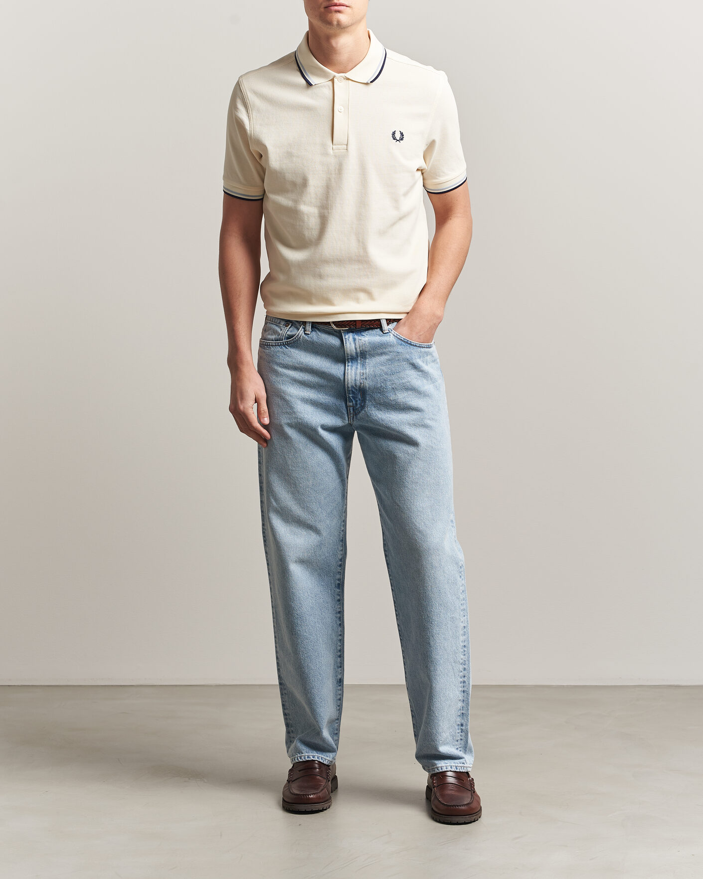Heren | Polo's | Fred Perry | Twin Tipped Polo Shirt Ecru