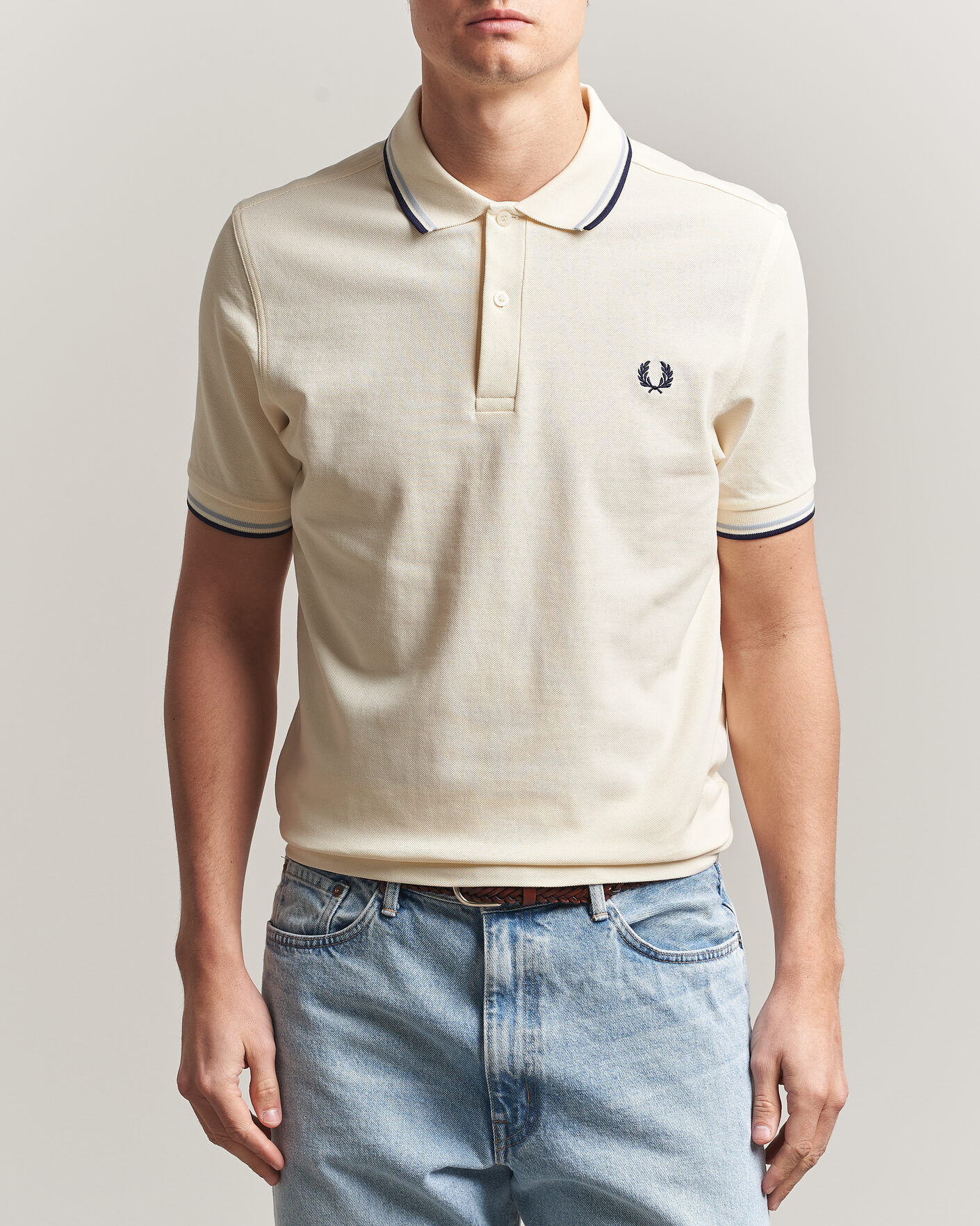 Heren | Polo's | Fred Perry | Twin Tipped Polo Shirt Ecru