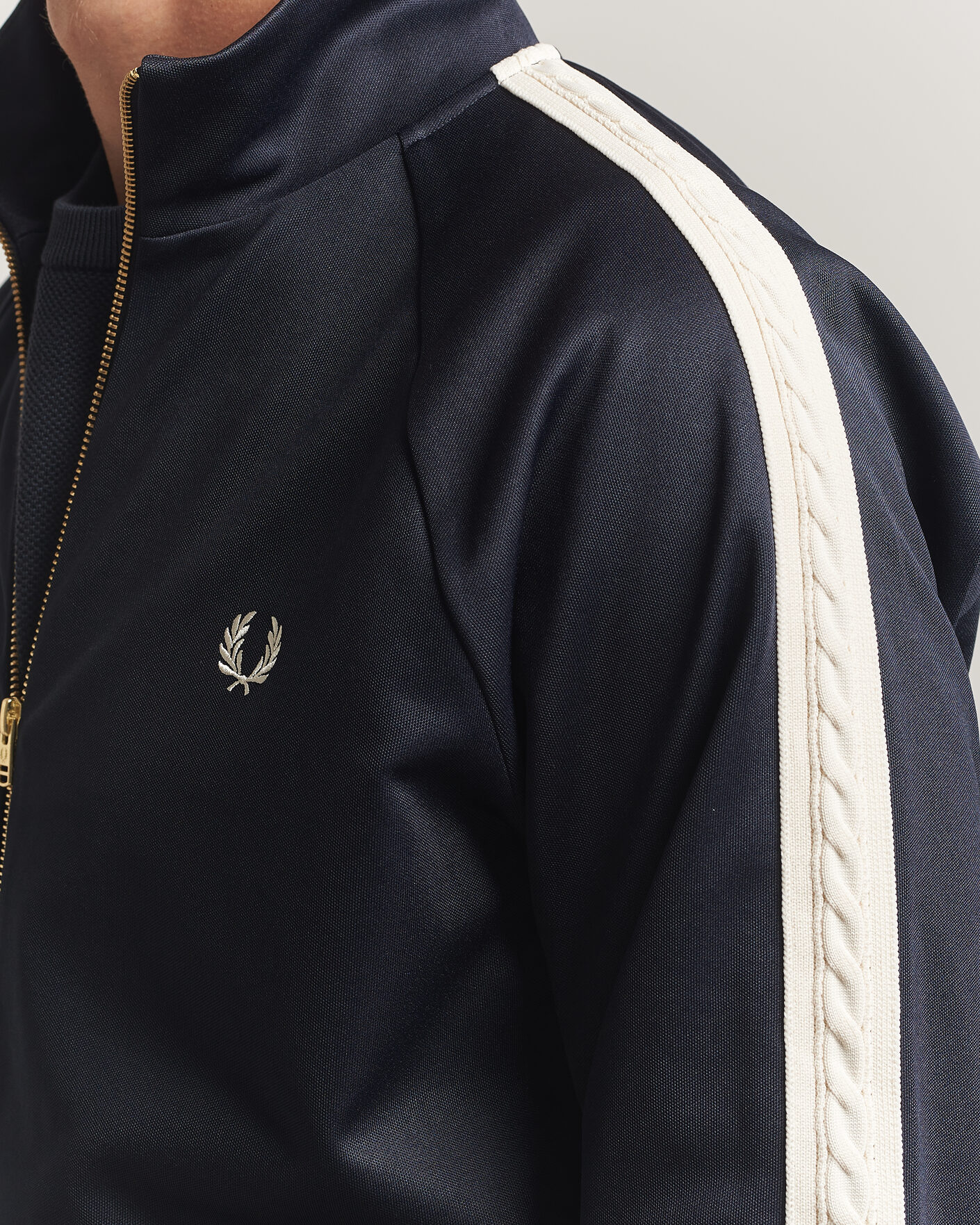 Homme | Pulls Et Tricots | Fred Perry | Cable Taped Track Jacket Navy