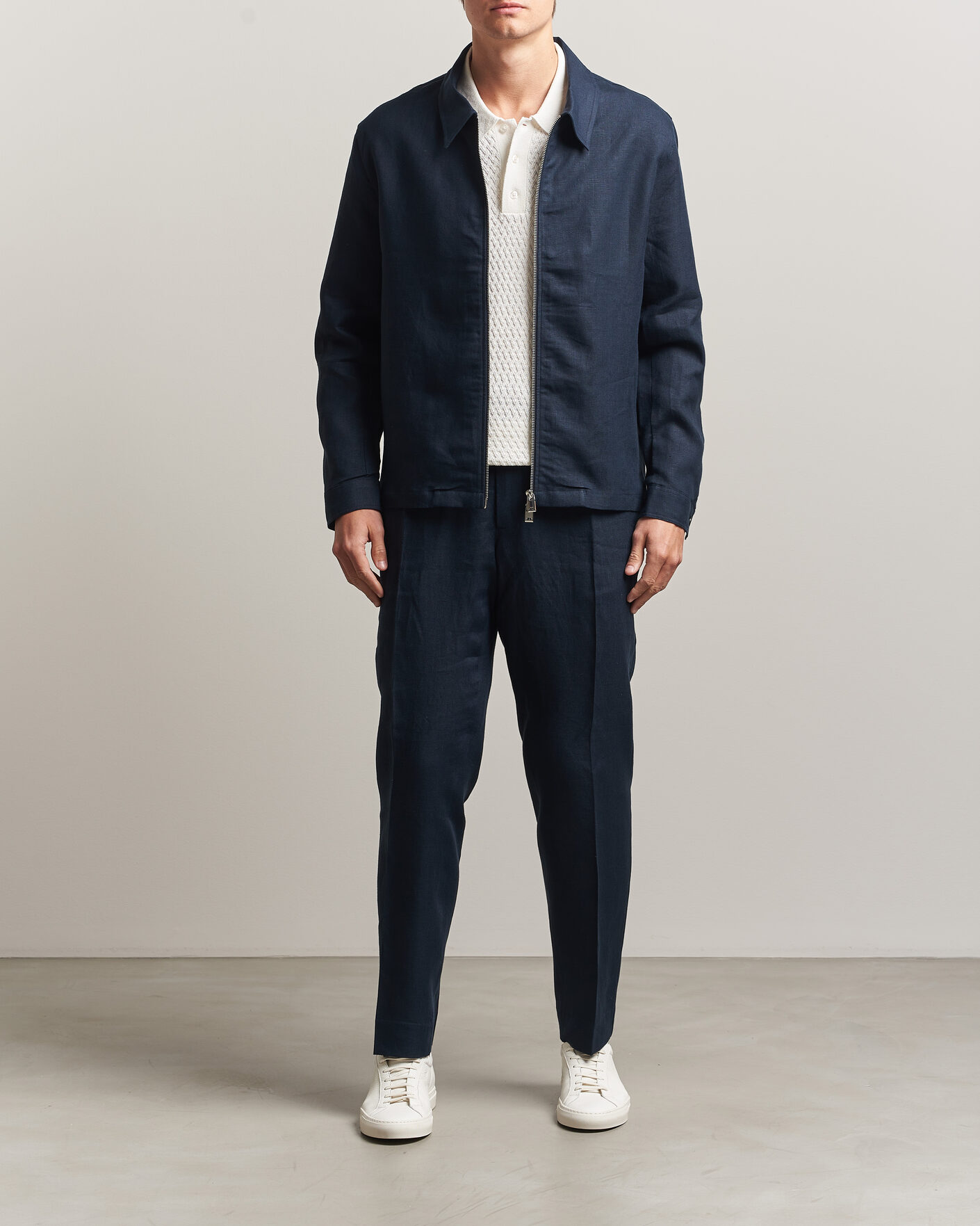 Homme | Chemises | J.Lindeberg | Julius Drape Linen Overshirt Navy