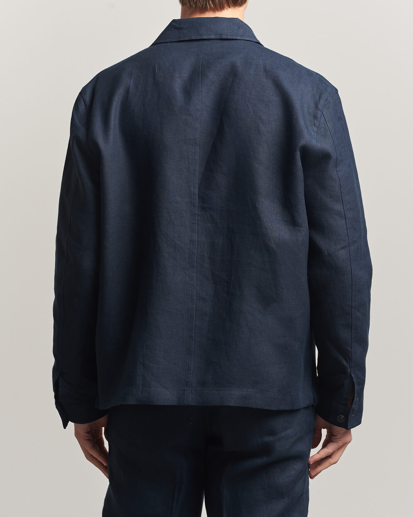 Homme | Chemises | J.Lindeberg | Julius Drape Linen Overshirt Navy