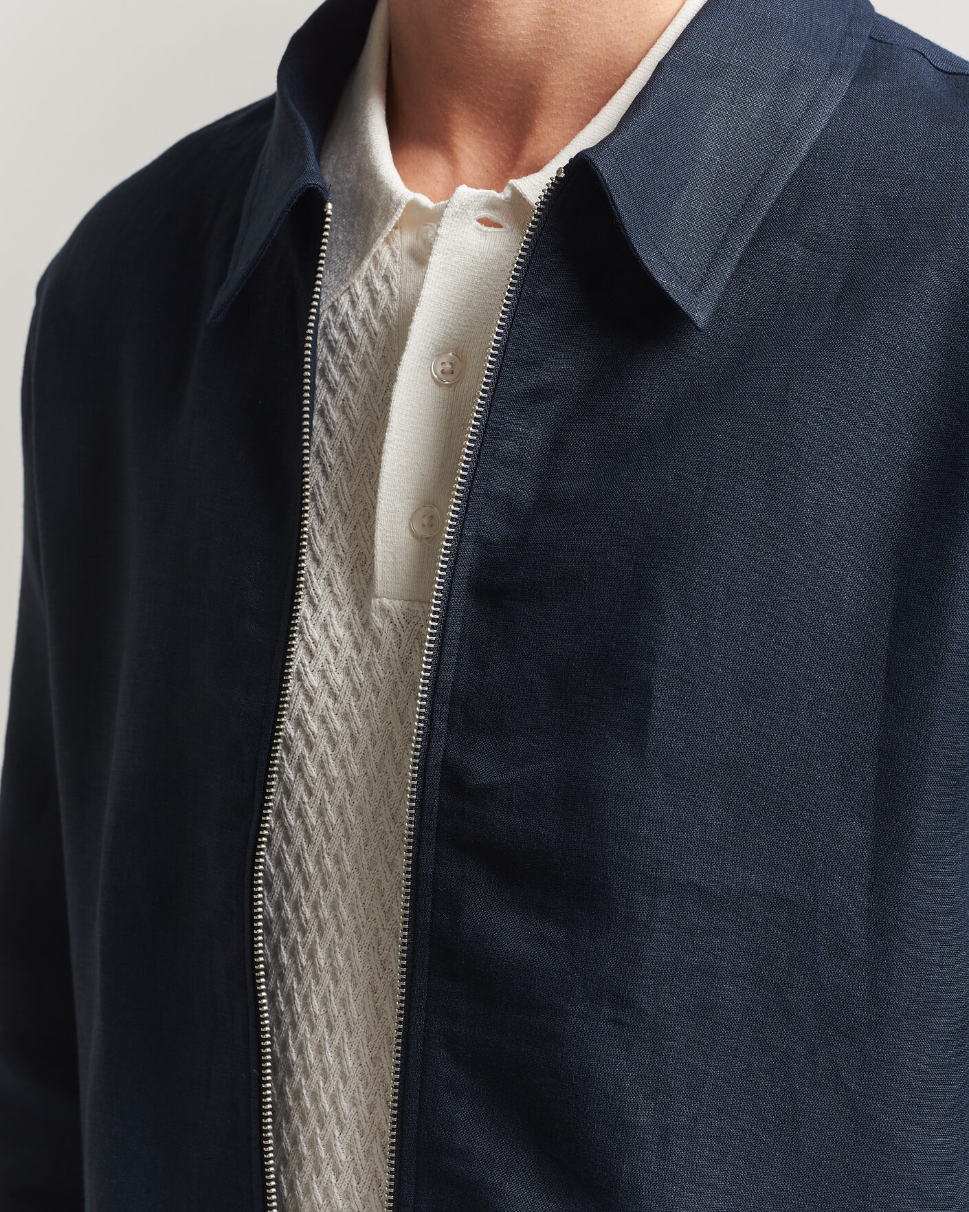 Homme | Chemises | J.Lindeberg | Julius Drape Linen Overshirt Navy