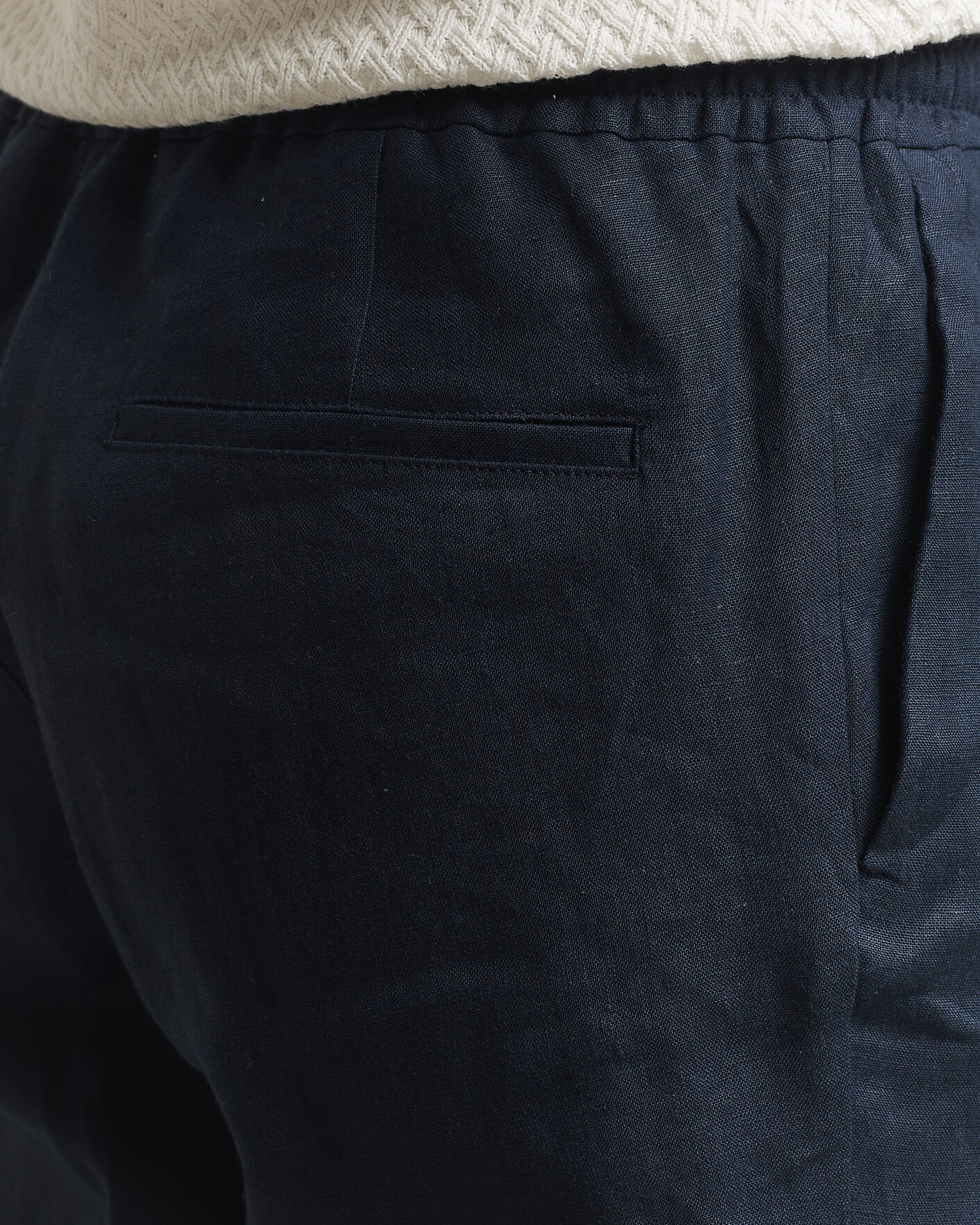 Homme | Pantalons | J.Lindeberg | Soren Drape Linen Pants Navy