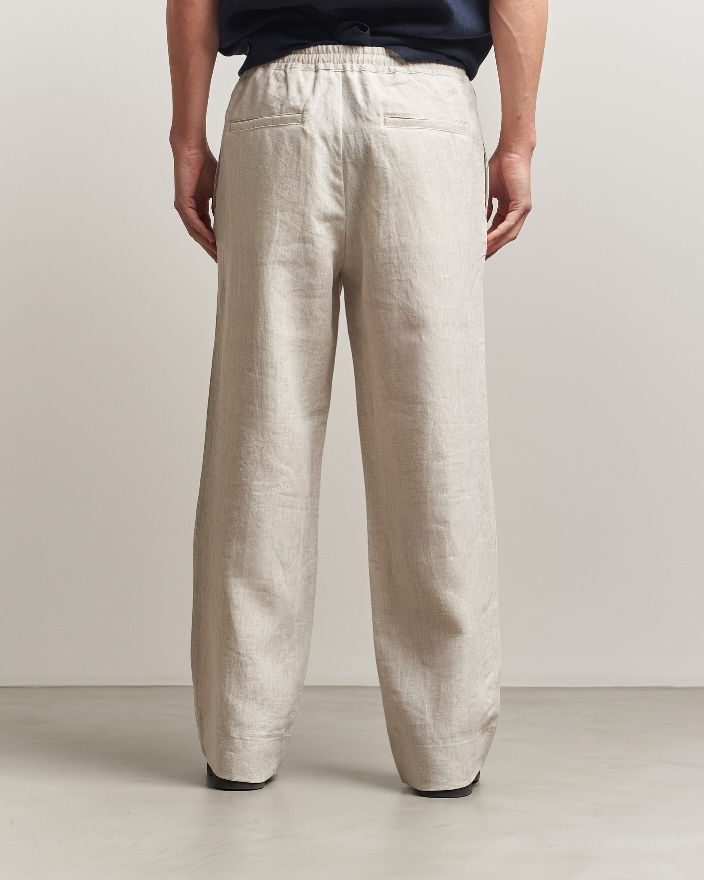 Heren | Broeken | J.Lindeberg | Noah Drape Linen Pants Moonbeam