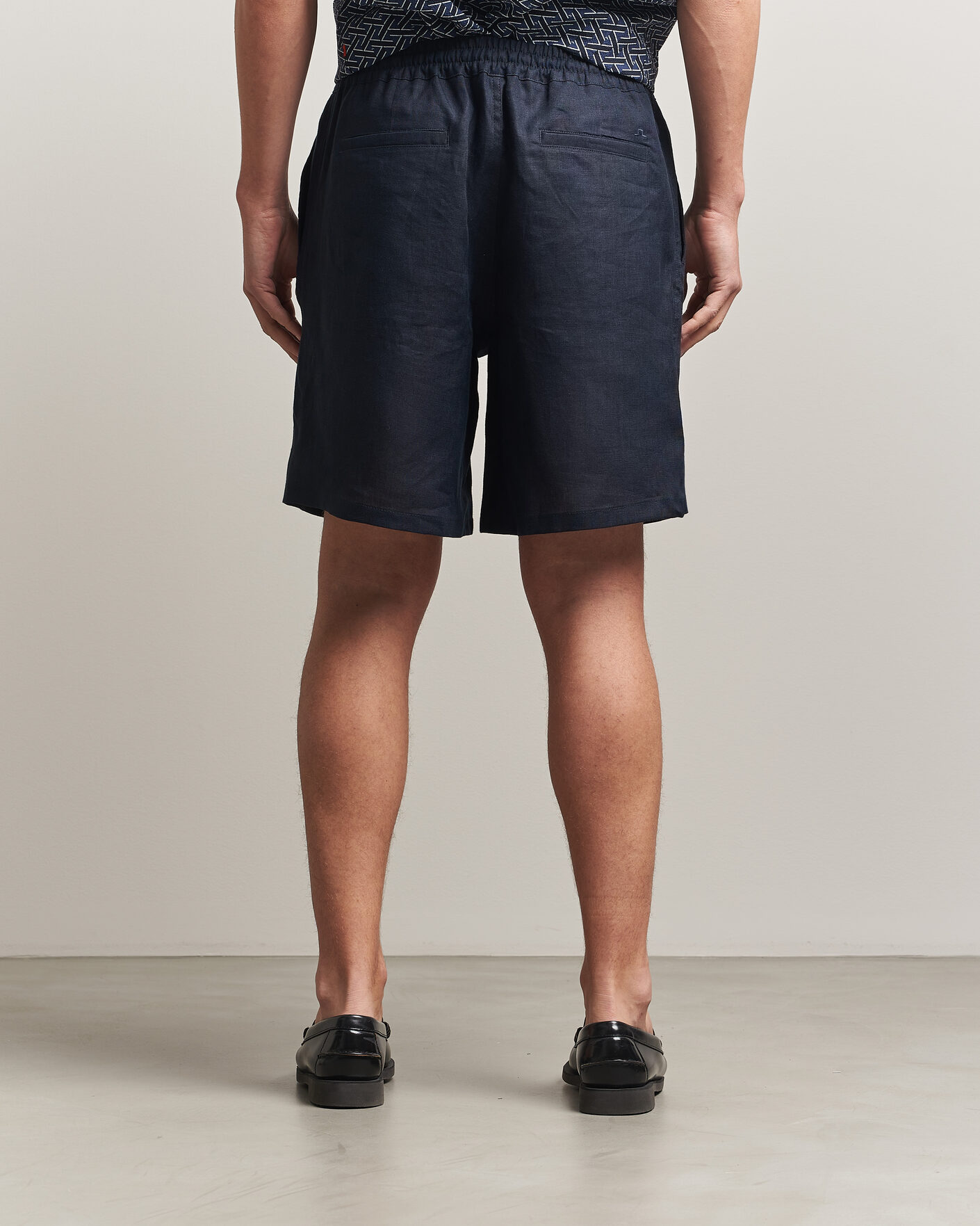 Homme | Shorts | J.Lindeberg | Joff Linen Drawstring Shorts Navy