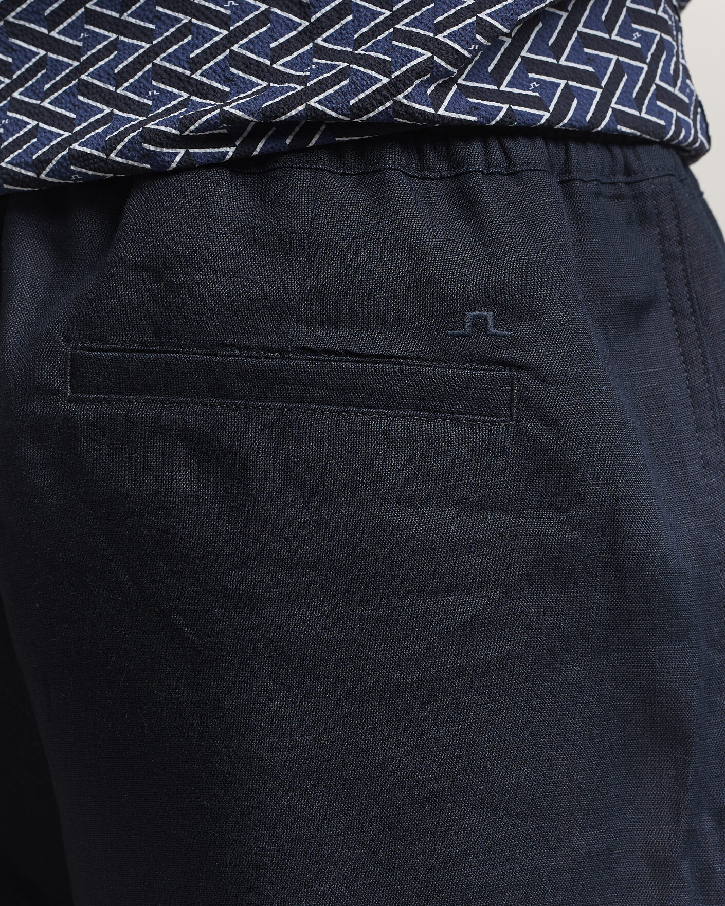 Homme | Shorts | J.Lindeberg | Joff Linen Drawstring Shorts Navy