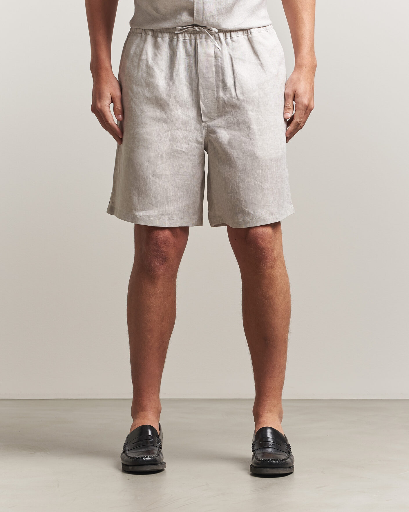 Homme | Shorts | J.Lindeberg | Joff Linen Drawstring Shorts Moonbeam
