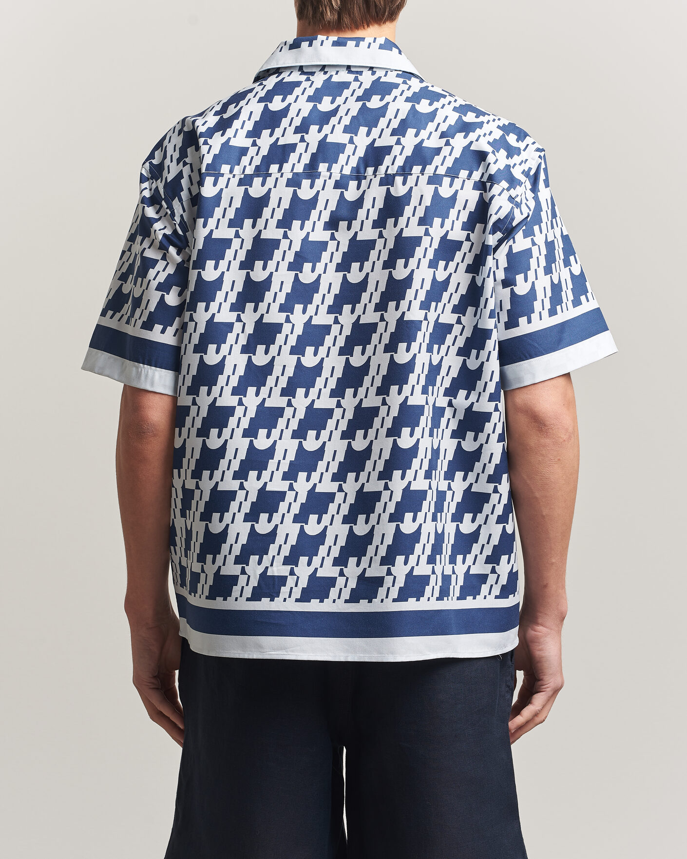 Homme | Chemises | J.Lindeberg | Ellis Border Printed Resort Shirt Estate Blue