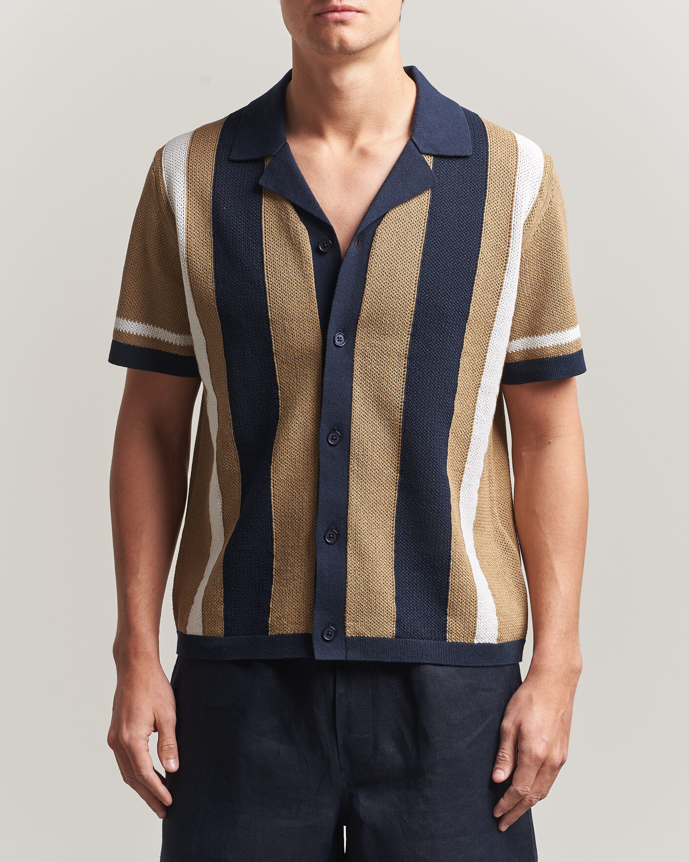 Homme | Chemises | J.Lindeberg | Remus Knitted Resort Shirt Kelp