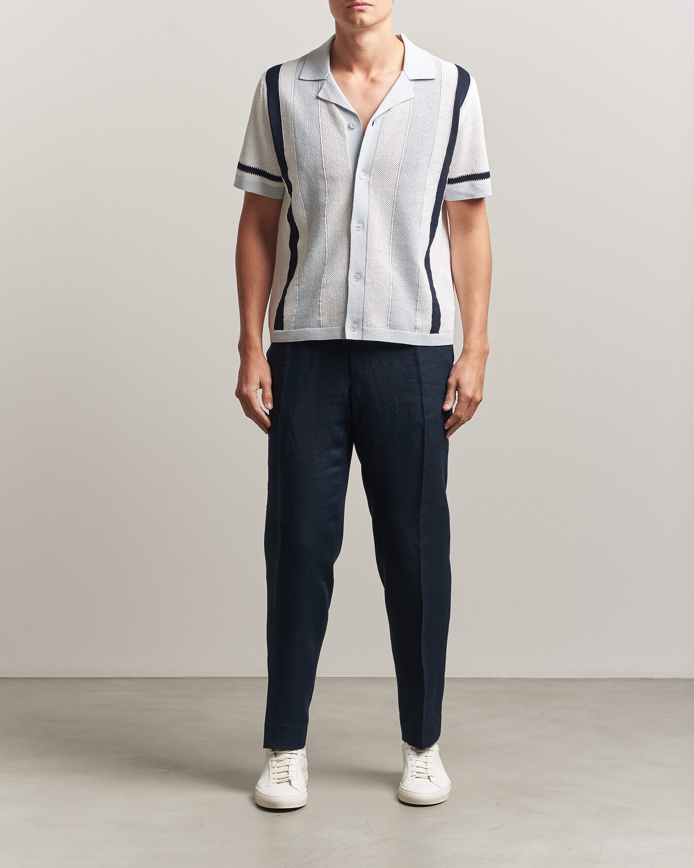 Heren | Overhemden | J.Lindeberg | Remus Knitted Resort Shirt Skywriting
