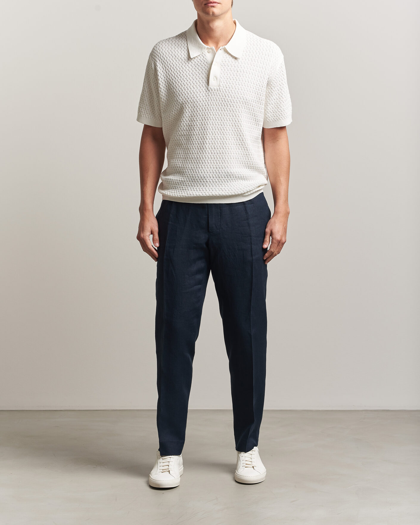 Homme | Polos | J.Lindeberg | Jacques Structured Knitted Polo Tofu