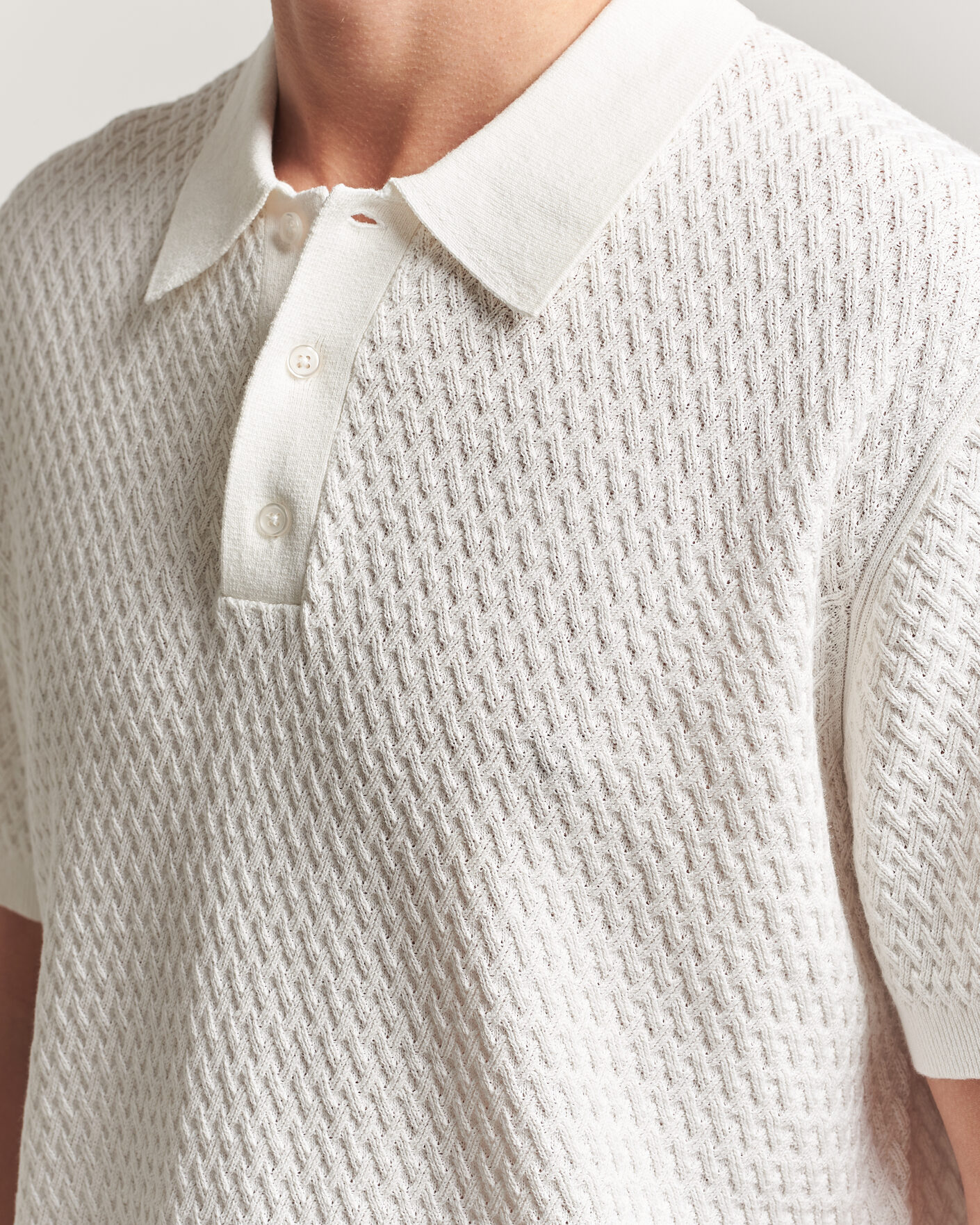 Homme | Polos | J.Lindeberg | Jacques Structured Knitted Polo Tofu